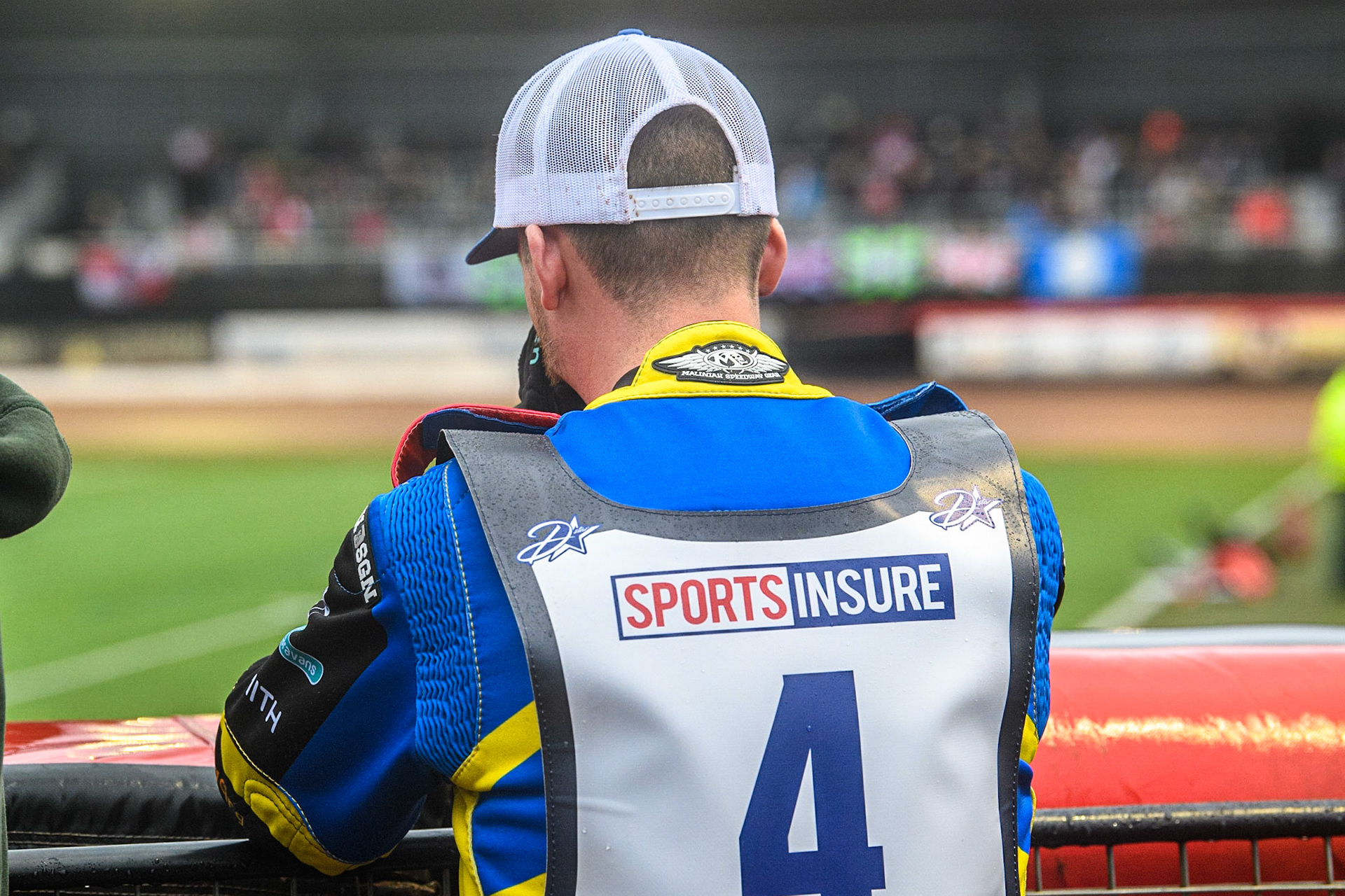 Kyle Howarth watches the track work during the Sports Insure British Speedway Final at the National Speedway Stadium, Manchester on Monday 14th August 2023. (Photo: Ian Charles | MI News)