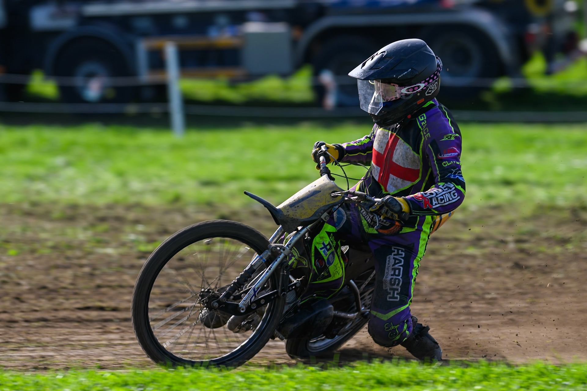 British Masters (Solos): Paul Cooper (11) during the British Masters Grasstrack Championship at Lower Marsh Farm, Much Hoole, Preston in Lancashire, England on Sunday 13th September 2026. (Photo: Ian Charles | MI News)