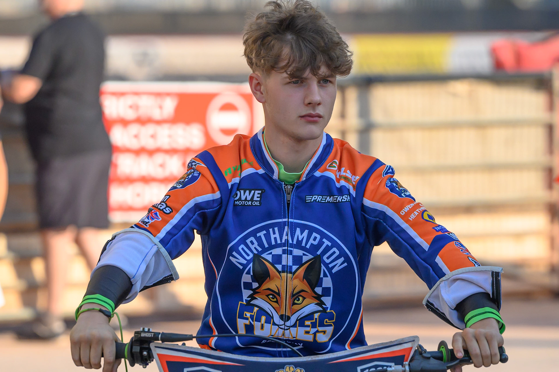 Luke Harrison of Northampton Foxes during the Rowe Motor Oil Premiership match between Belle Vue Aces and Northampton Foxes at the National Speedway Stadium, Manchester on Monday 13th July 2026. (Photo: Ian Charles | MI News)