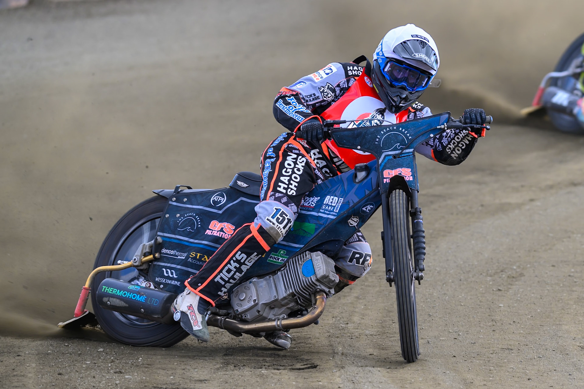 Jack Kingston of NDL Nomads    in action during the  Challenge match between Buxton Bulls and NDL Nomads at Hi-Edge Speedway, Buxton on Sunday 19th April 2026. (Photo: Ian Charles | MI News)