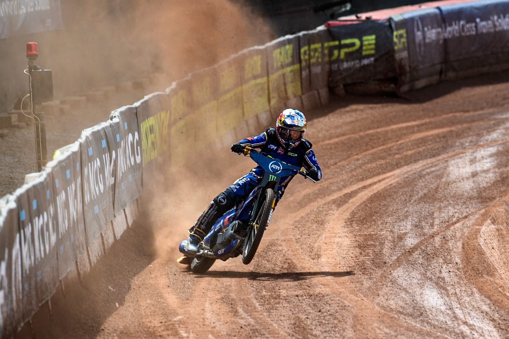 Robert Lambert (505) of Great Britain in the qualifying session  during the ATPI FIM Speedway Grand Prix Round 4 at the National Speedway Stadium, Manchester, on Friday 6th June 2025. (Photo: Ian Charles | MI News)