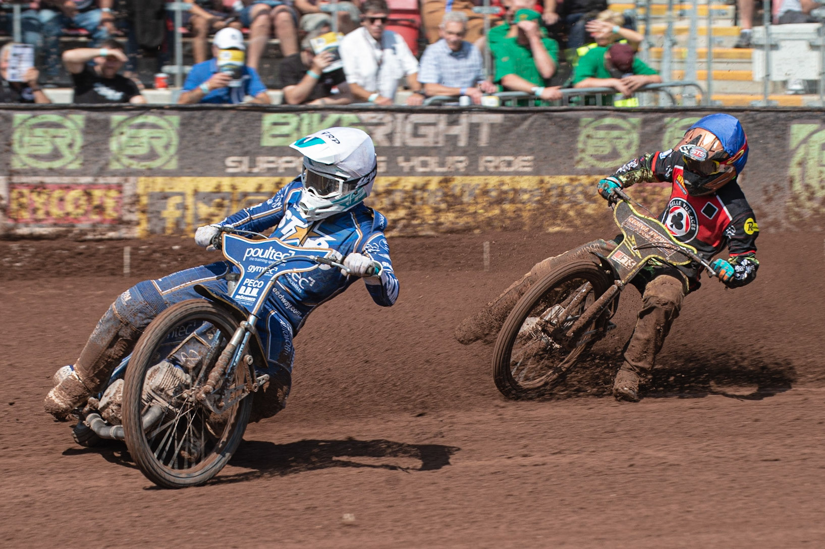 Photo: Ian Charles

Erik Riss  (White) leads Jye Etheridge (Blue)

Belle Vue Aces v Kings Lynn Stars, British Speedway Premiership, Belle Vue National Speedway Stadium, Manchester, Monday 26  August  2019