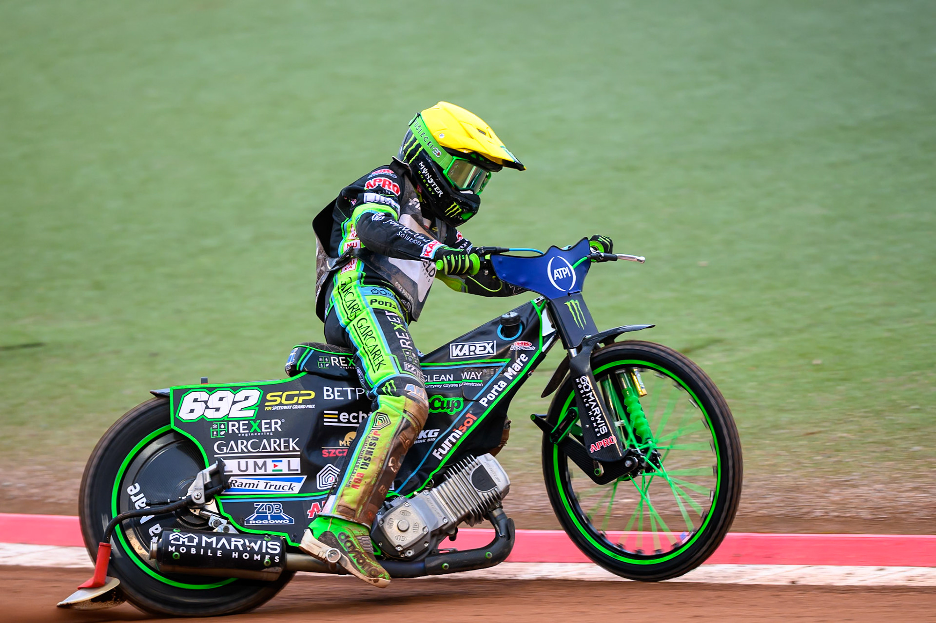 Patryk Dudek (692) of Poland in action during the ATPI  FIM Speedway GP of Manchester at the National Speedway Stadium, Manchester on Saturday 6th June 2026. (Photo: Ian Charles | MI News)
