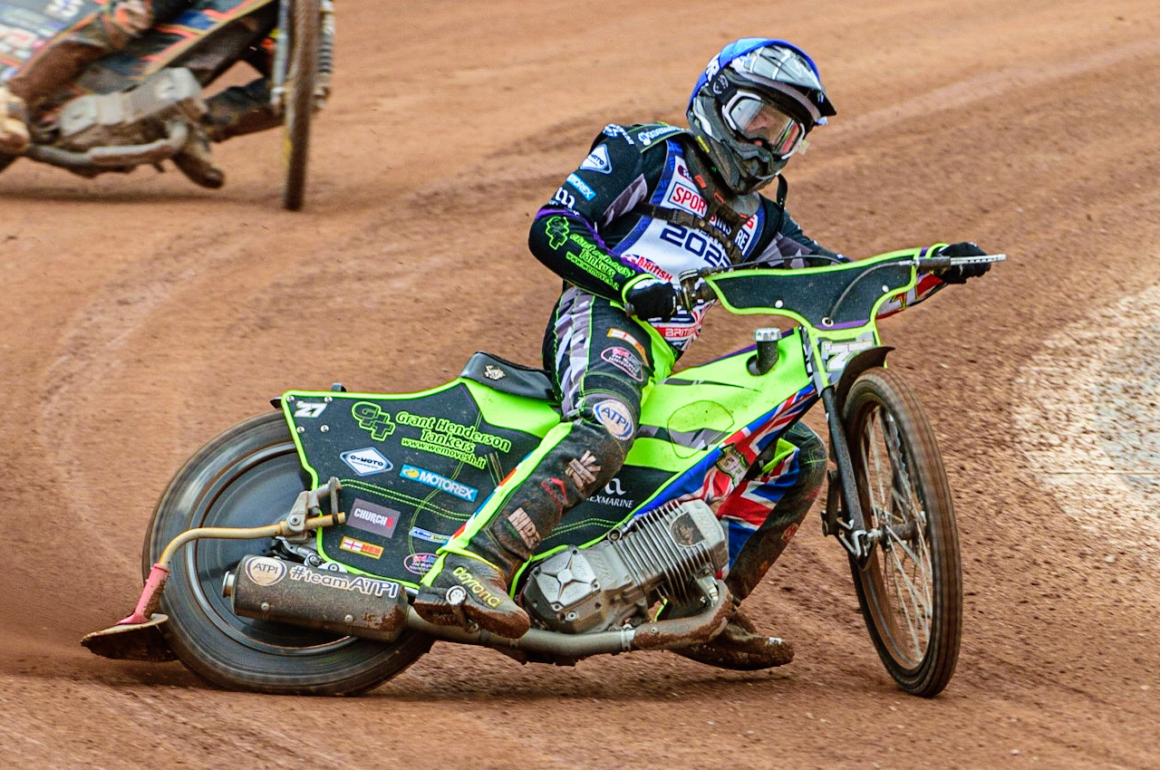 Tom Brennan  in action  during the Sports Insure British Speedway Final, at the National Speedway Stadium, Manchester, on Sunday 18th September 2022. (Credit: Ian Charles | MI News )