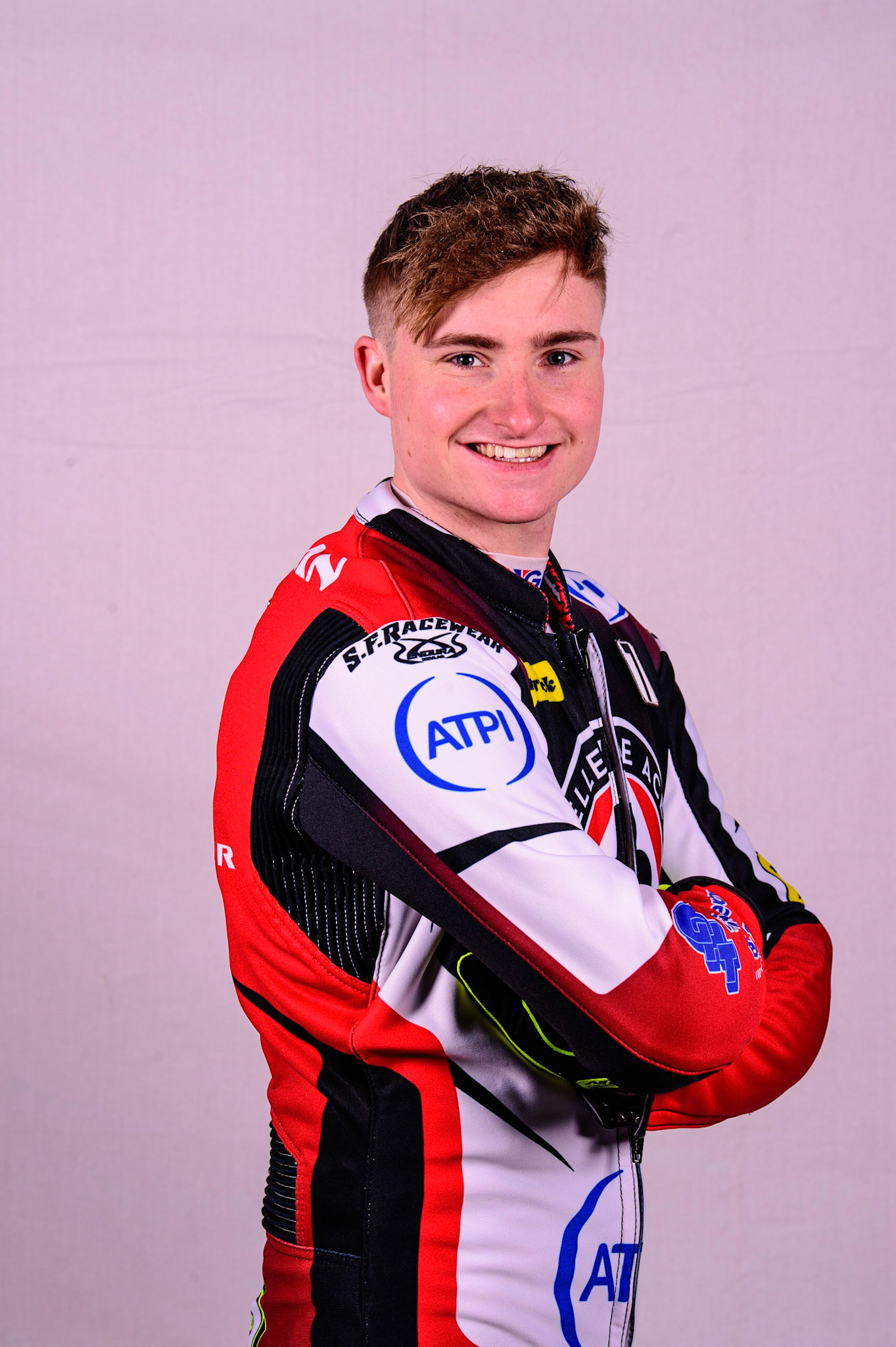 MANCHESTER, UK. MAR 14TH Tom Brennan - Belle Vue 'ATPI' Aces during the Belle Vue Speedway Media Day at the National Speedway Stadium, Manchester on Monday 14th March 2022. (Credit: Ian Charles | MI News)