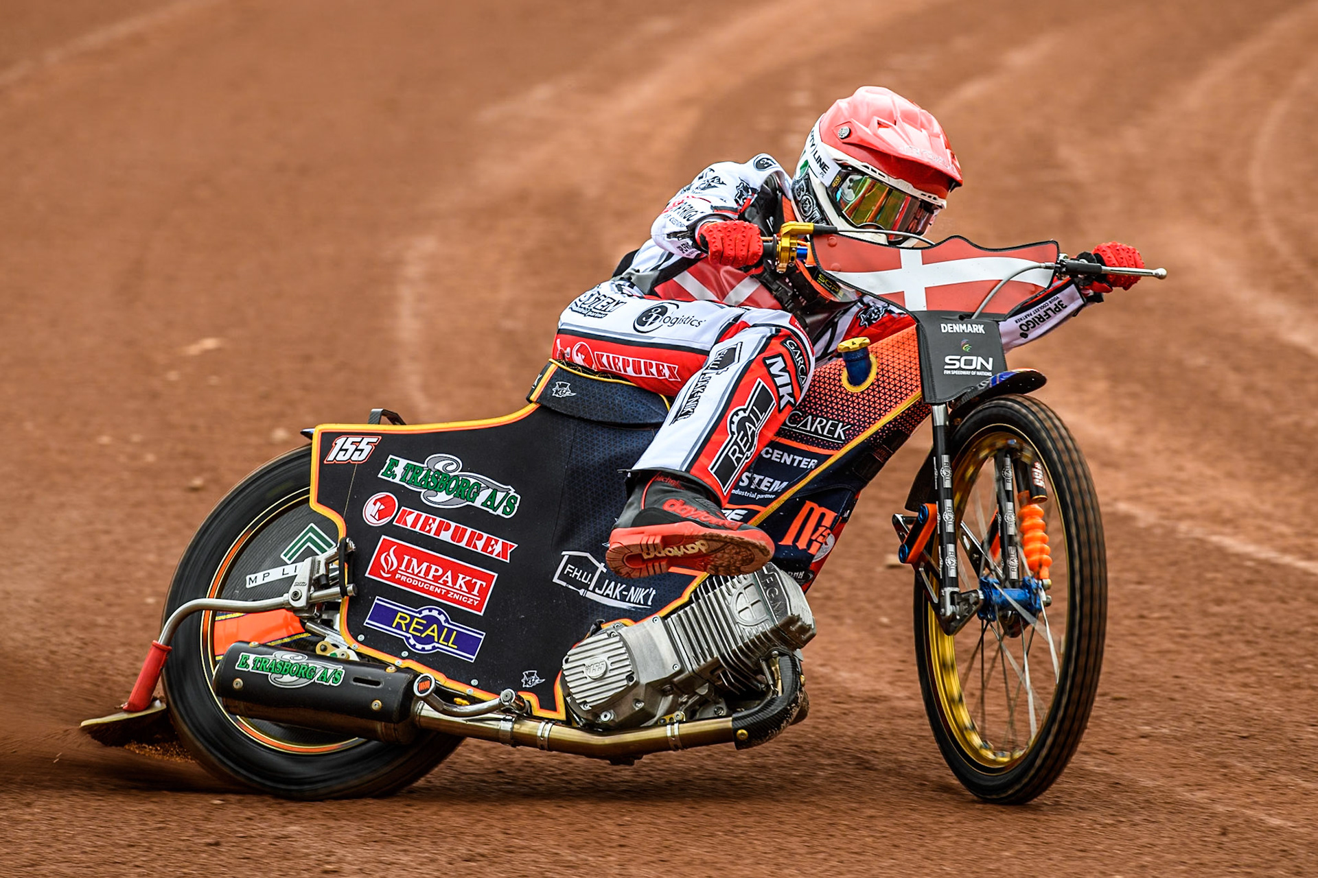 Mikkel Michelsen of Denmark practices during the Monster Energy FIM Speedway of Nation Semi Final 2 at the National Speedway Stadium, Manchester on Wednesday 10th July 2024. (Photo: Ian Charles | MI News)