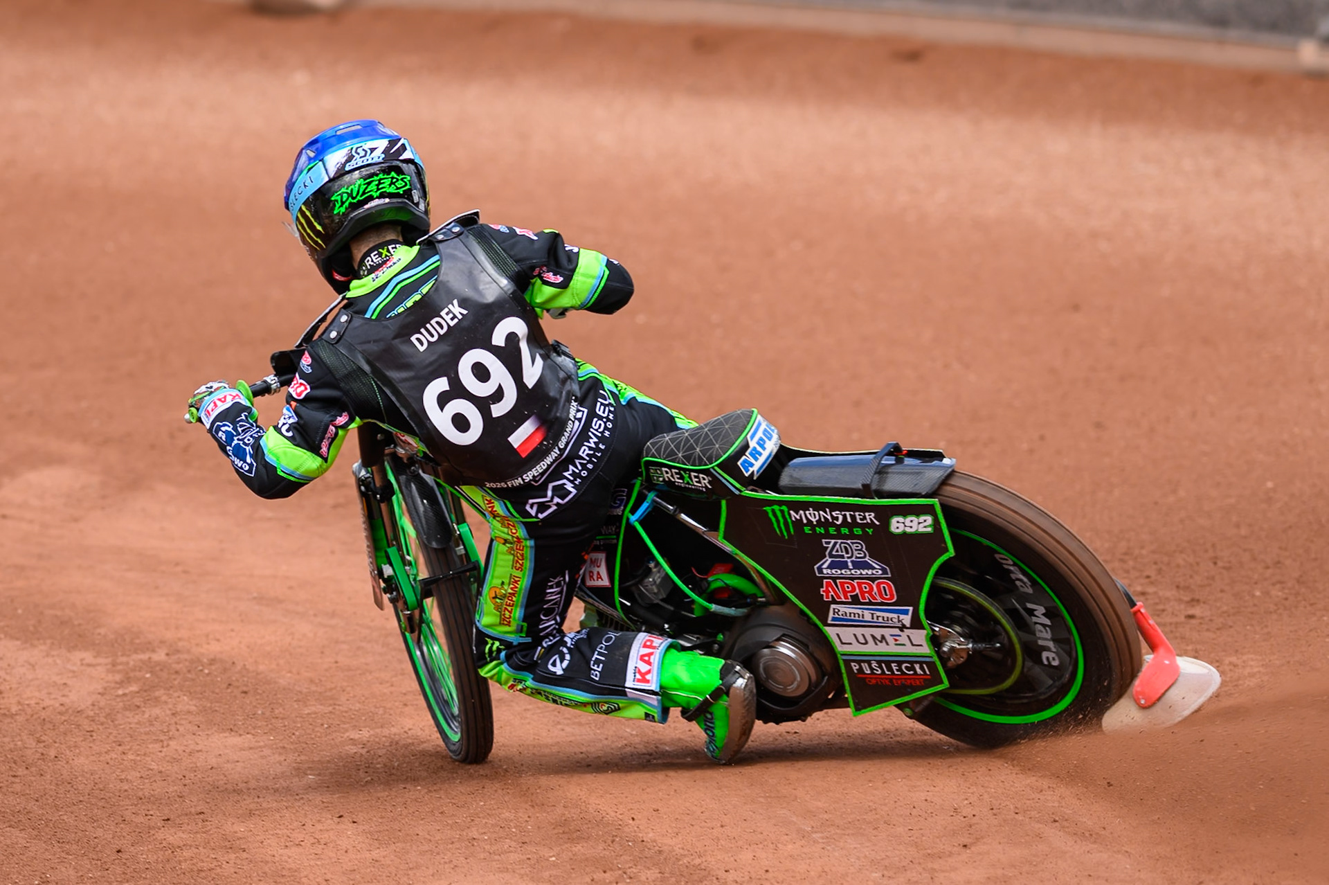 Patryk Dudek (692) of Poland during practice for the ATPI  FIM Speedway GP of Manchester at the National Speedway Stadium, Manchester on Friday 5th June 2026. (Photo: Ian Charles | MI News)