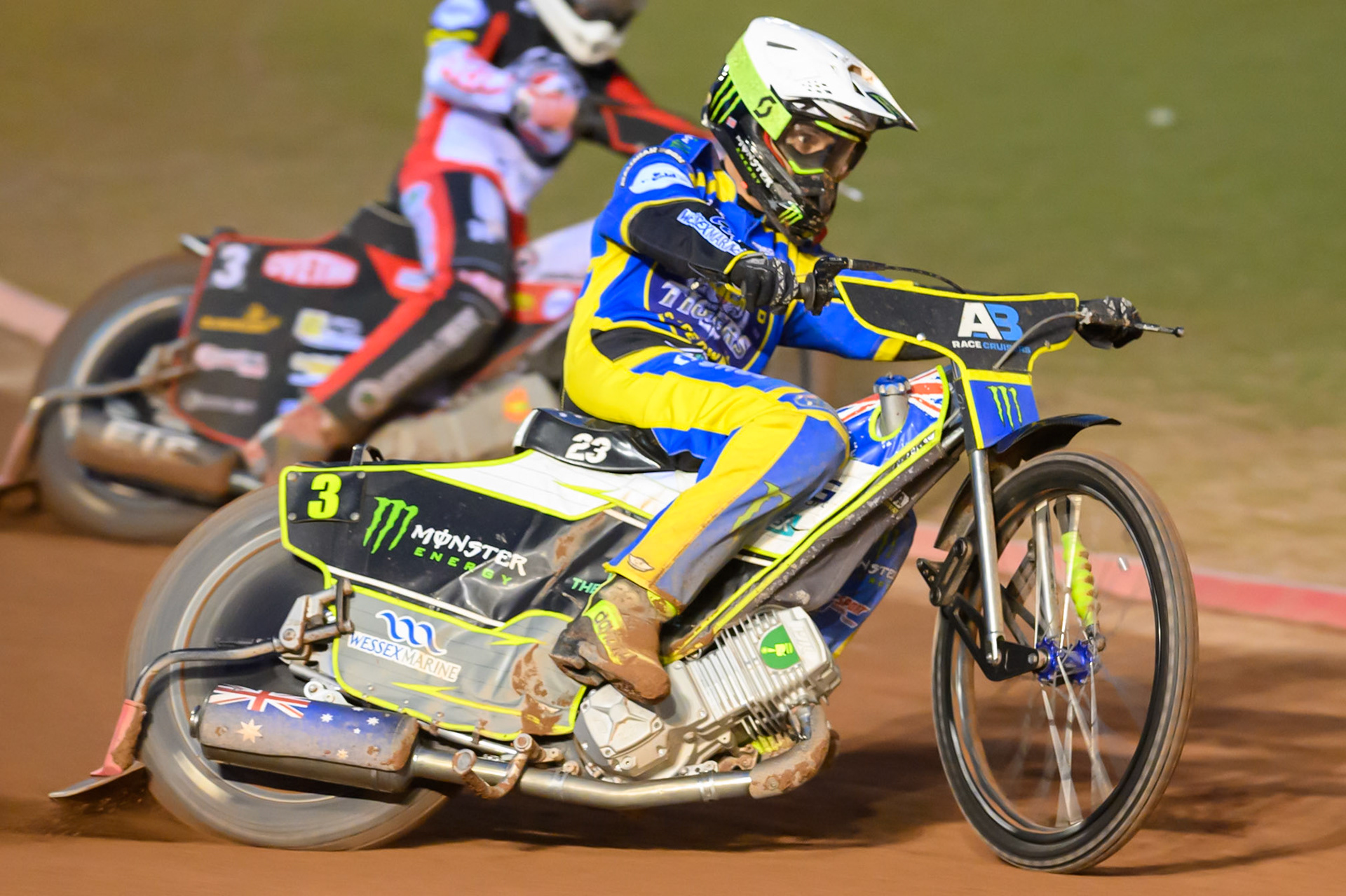 Chris Holder of Sheffield Tigers in action during the Rowe Motor Oil Premiership match between Belle Vue Aces and Sheffield Tigers at the National Speedway Stadium, Manchester on Monday 14th September 2026. (Photo: Ian Charles | MI News)