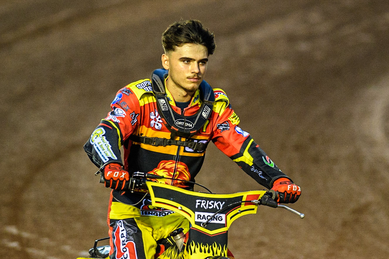 Max James - Leicester Watling JCB Lion Cubs during the National Development League match between Belle Vue Colts and Leicester Lion Cubs at the National Speedway Stadium, Manchester on Friday 8th September 2023. (Photo: Ian Charles | MI News)