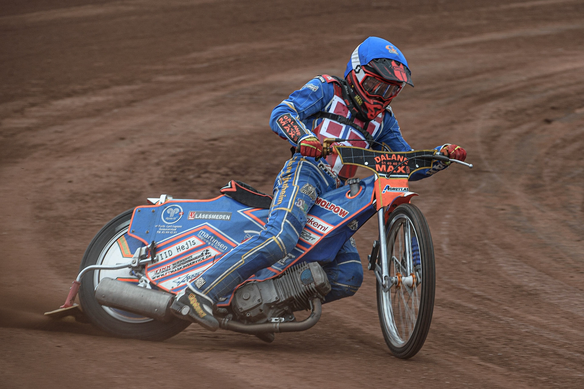 GLASGOW, UK. JUNE 19TH.  Lasse Fredriksen (Norway) in action  during the FIM Speedway Grand Prix Qualifying Round at the Peugeot Ashfield Stadium, Glasgow on Saturday 19th June 2021. (Credit: Ian Charles | MI News)