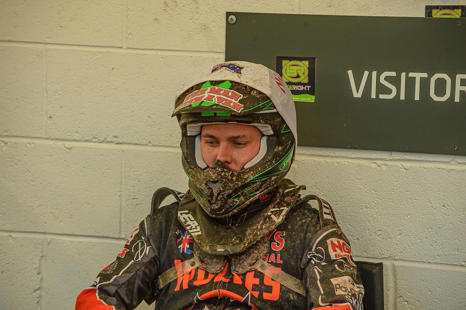 MANCHESTER, UK. JULY 15TH   ww3\ waits for his next heat during the SGB Premiership match between Belle Vue Aces and Wolverhampton Wolves at the National Speedway Stadium, Manchester on Thursday 15th July 2021. (Credit: Ian Charles | MI News)