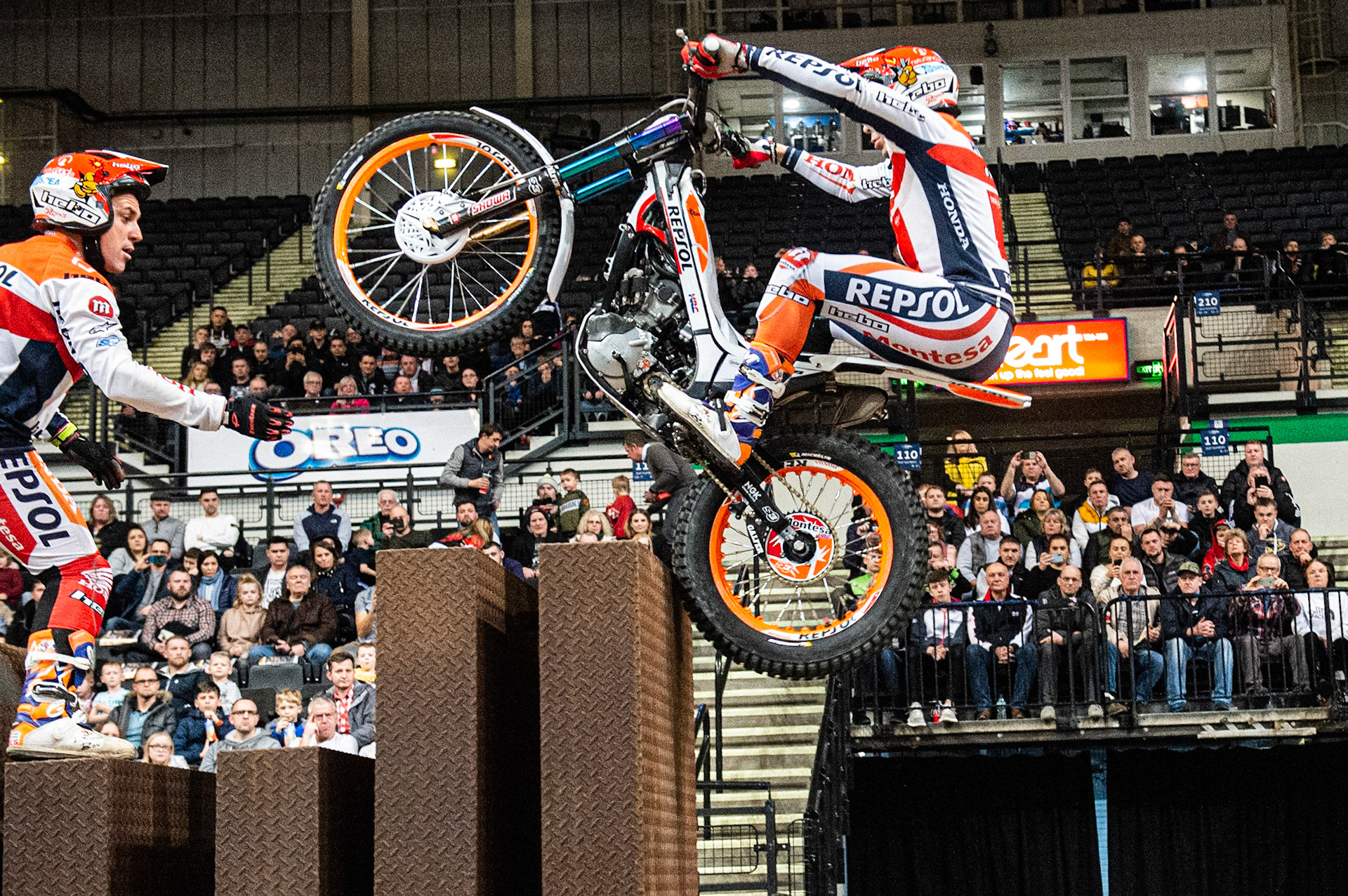 SHEFFIELD, ENGLAND  - DECEMBER 28TH  Tony Bou, Spain (Montessa) on section 4  during the 25th Anniversary Sheffield Indoor Trial at the FlyDSA Arena, Sheffield on Saturday 28th December 2019. (Credit: Ian Charles | MI News)