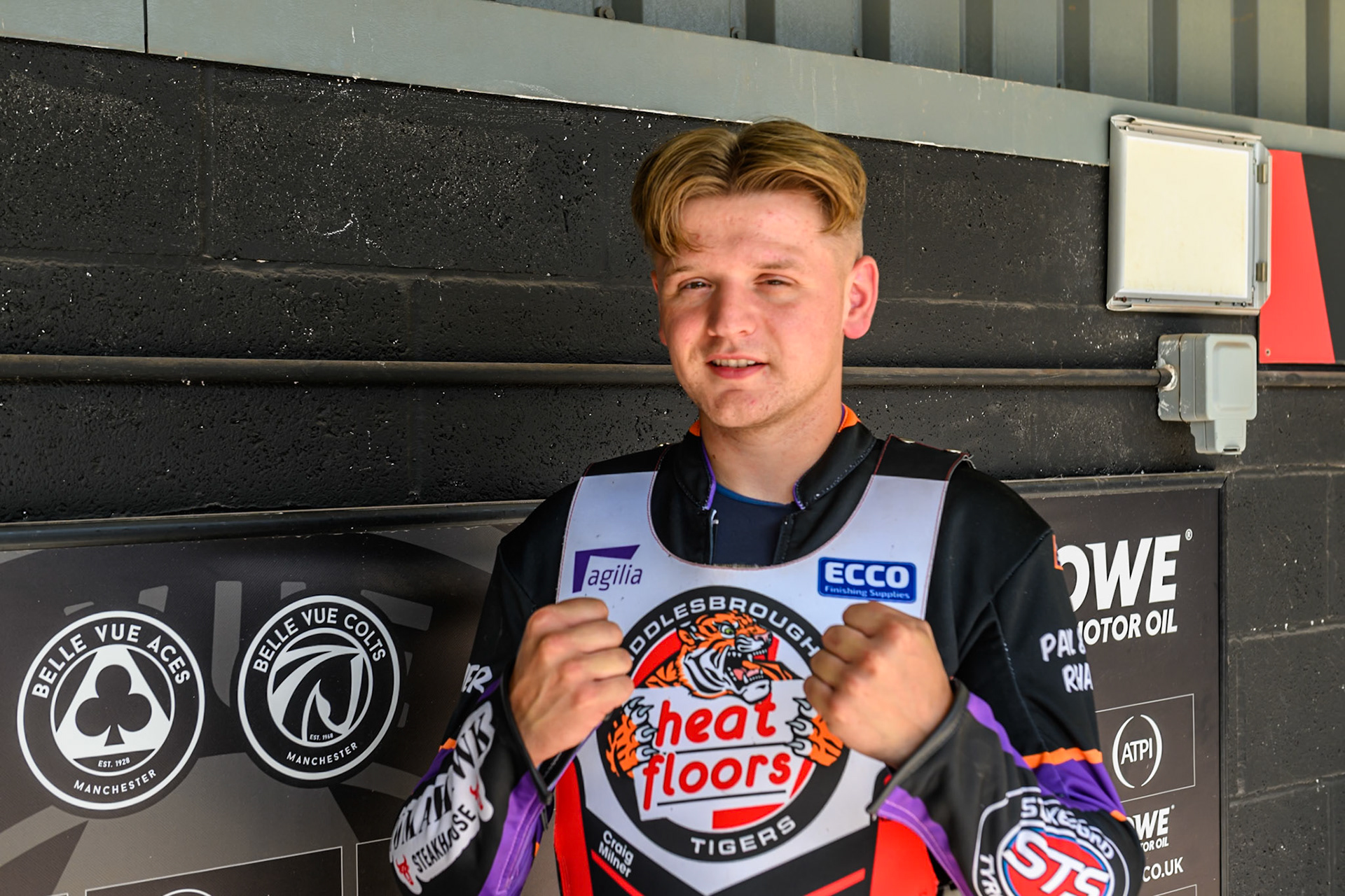 Elliot Kelly of Middlesborough Tigers - votes WSRA Rider of the Month, during the WSRA National Development League match between Belle Vue Colts and Middlesbrough Tigers at the National Speedway Stadium, Manchester on Sunday 10th August 2025. (Photo: Mark Fletcher | MI News)