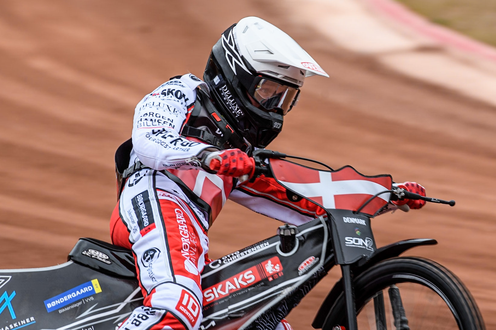 Jesper Knudsen of Denmark during the Monster Energy FIM Speedway of Nations 2 (Under 21) Final at the National Speedway Stadium, Manchester on Friday 12th July 2024. (Photo: Ian Charles | MI News)