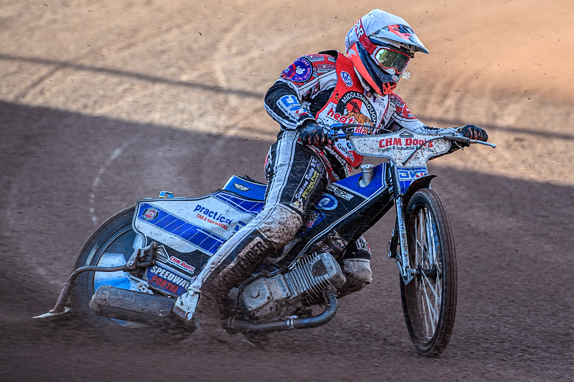 Middlesbrough Tigers' Danny Phillips in action during the WSRA National Development League match between Belle Vue Colts and Middlesbrough Tigers at the National Speedway Stadium, Manchester on Monday 17th June 2024. (Photo: Ian Charles | MI News)