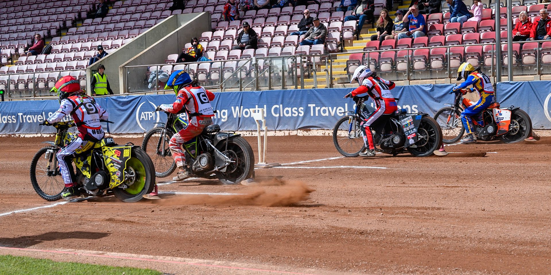 JR ASHWORTH &amp; SONS COLTS ACADEMY INDIVIDUAL(L to R) Ace Pijper in Red, Ollie Binns in Blue, \Billy Budd  in White and Jordy Loftus in Yellow during the JR Ashworth &amp; Sons Colts Individual at the National Speedway Stadium, Manchester on Sunday 10th May 2026. (Photo: Ian Charles | MI News)