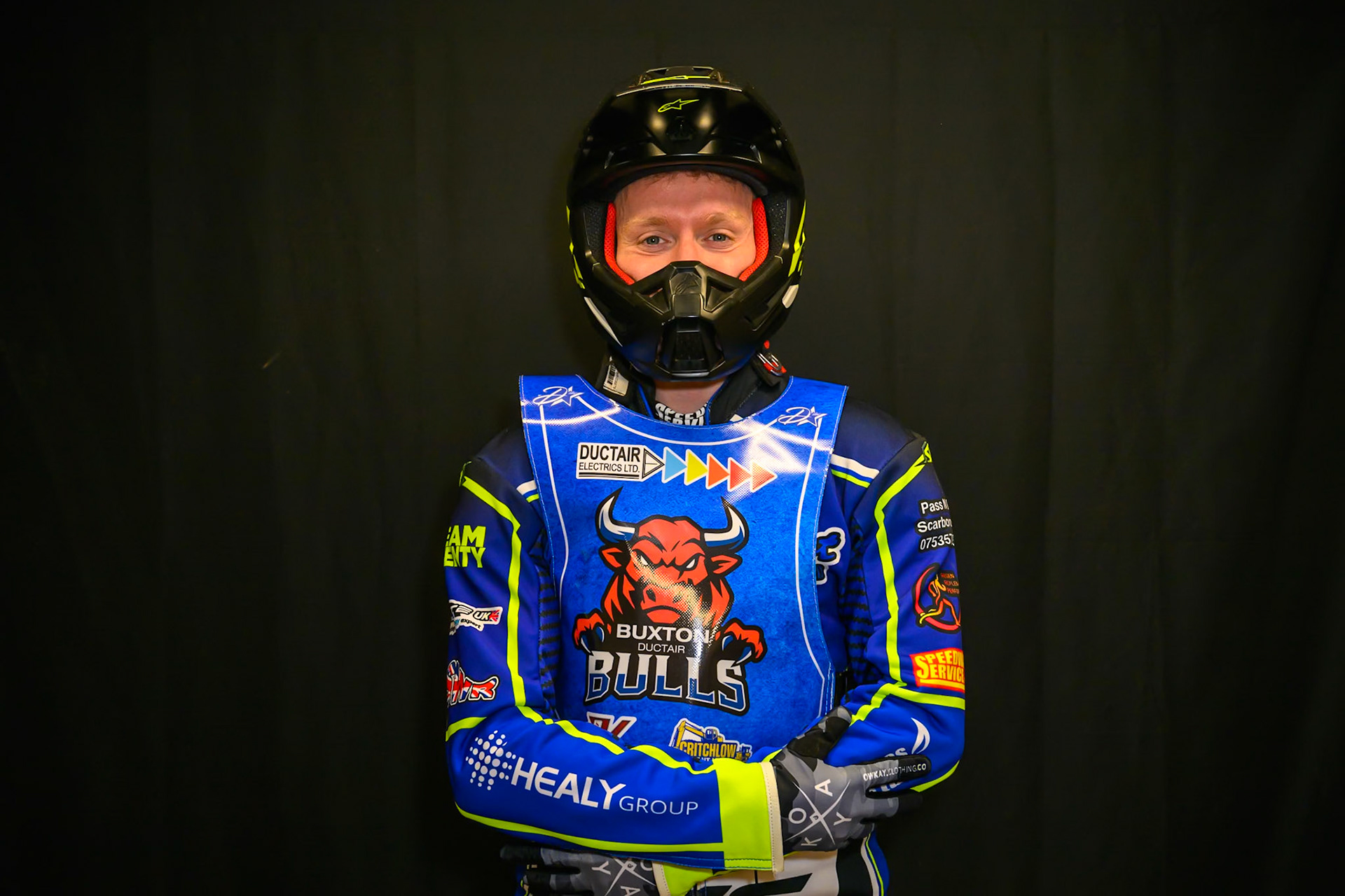 Arran Butcher during Buxton Bulls Press and Practice at Hi-Edge Speedway, Buxton on Monday 30th March 2026. (Photo: Ian Charles | MI News)