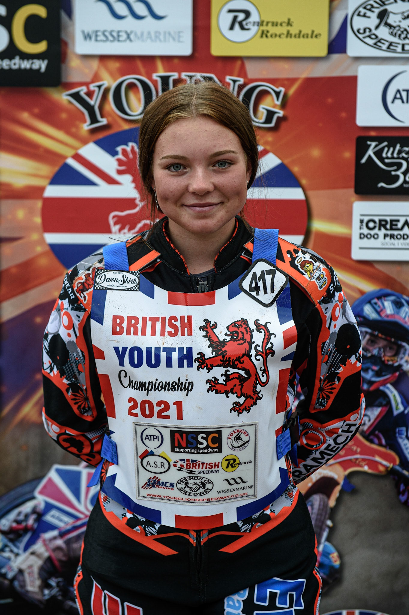 MANCHESTER, UK. AUGUST 2OTH   Becky Weston at the National Speedway Stadium, Manchester on Friday 20th August 2021. (Credit: Ian Charles | MI News)