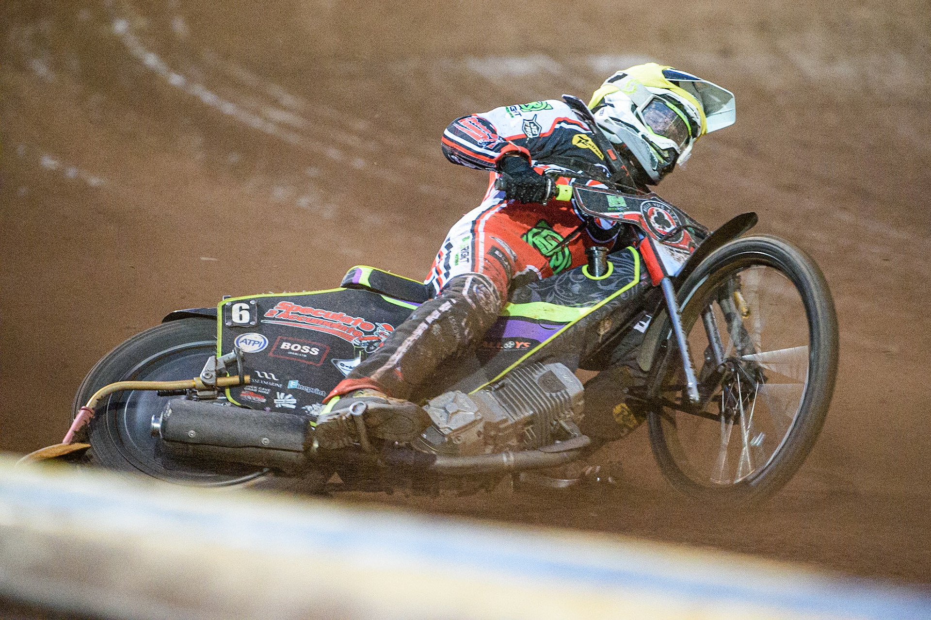 SHEFFIELD, UK. AUG 2NDTom Brennan  slides off on the final bend during the SGB Premiership match between Sheffield Tigers and Belle Vue Aces at Owlerton Stadium, Sheffield on Thursday 2nd September 2021. (Credit: Ian Charles | MI News)