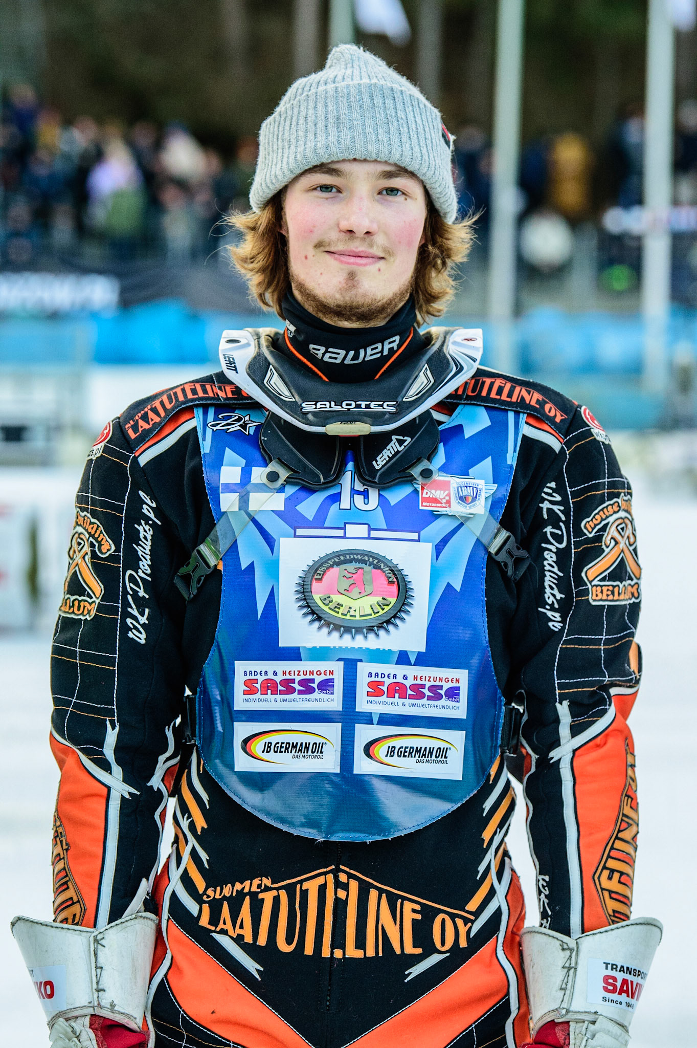Artturi Ervasti during the German Individual Ice Speedway Championship at Horst-Dohm-Eisstadion, Berlin on Friday 3rd March 2023. (Photo: Ian Charles | MI News)