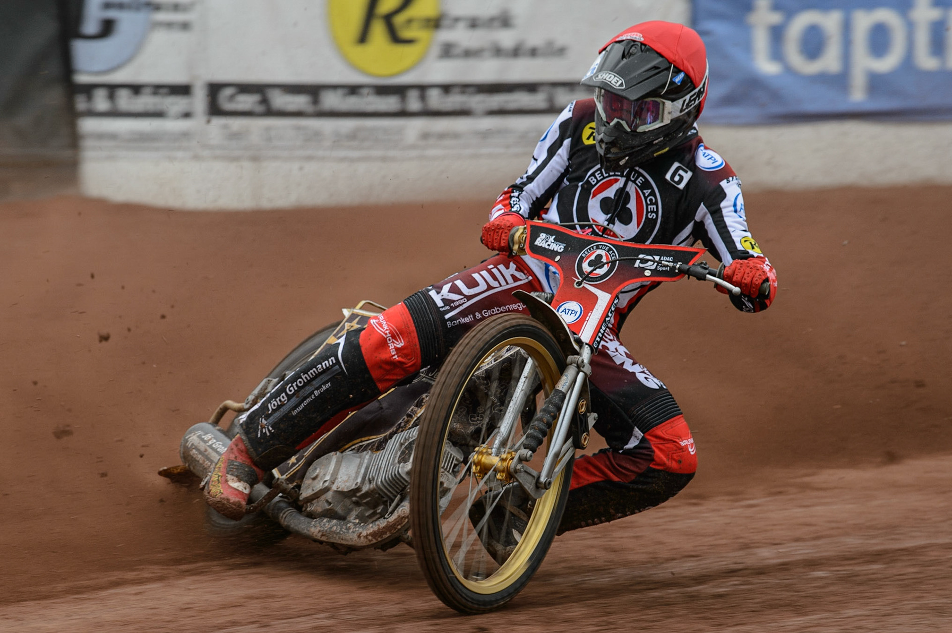 MANCHESTER, UK. MAY 2ND  Norick Blödorn  in action  for Belle Vue ATPI Aces  during the SGB Premiership match between Belle Vue Aces and Peterborough at the National Speedway Stadium, Manchester on Monday 2nd May 2022. (Credit: Ian Charles | MI News)