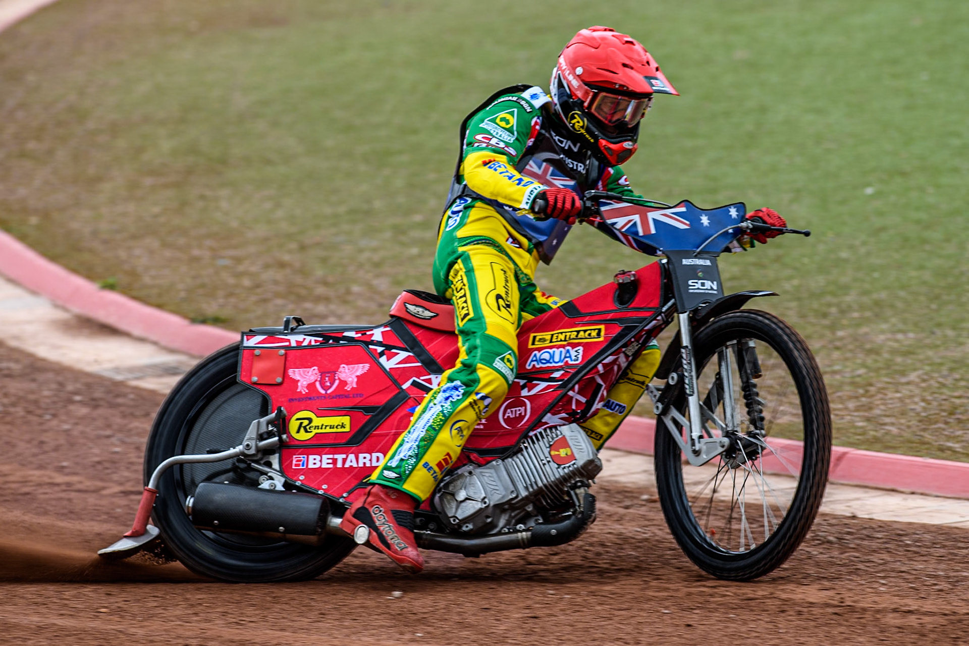 Max Fricke of Australia practices during the Monster Energy FIM Speedway of Nation Semi Final 2 at the National Speedway Stadium, Manchester on Wednesday 10th July 2024. (Photo: Ian Charles | MI News)