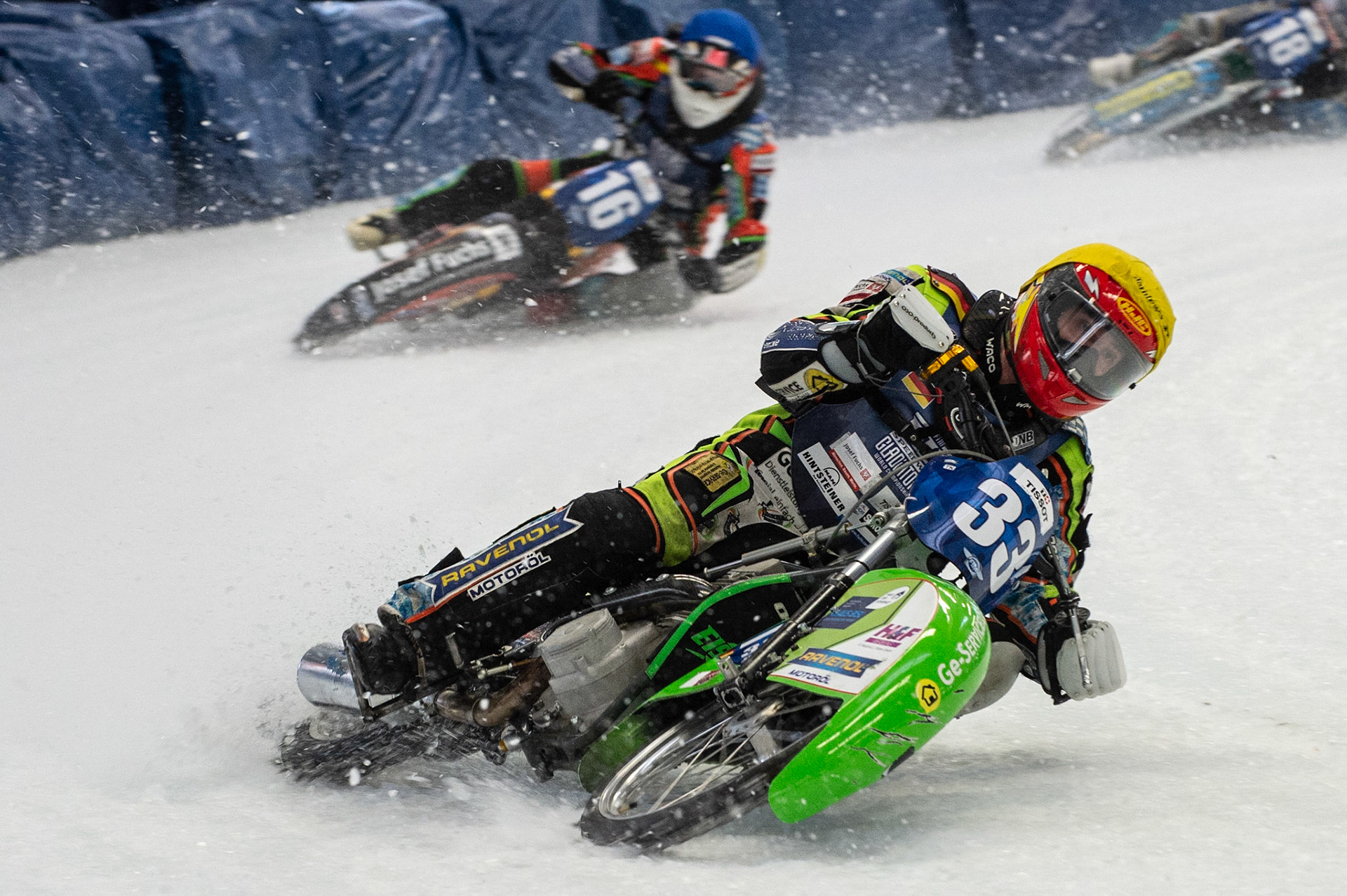 Photo: Ian Charles

Johann Weber (33) leads Markus Jell (16)

FIM Ice Speedway Gladiators World Championship, Event 4.2, Max-Aicher-Arena, Inzell, Germany, Sunday 17 March 2019