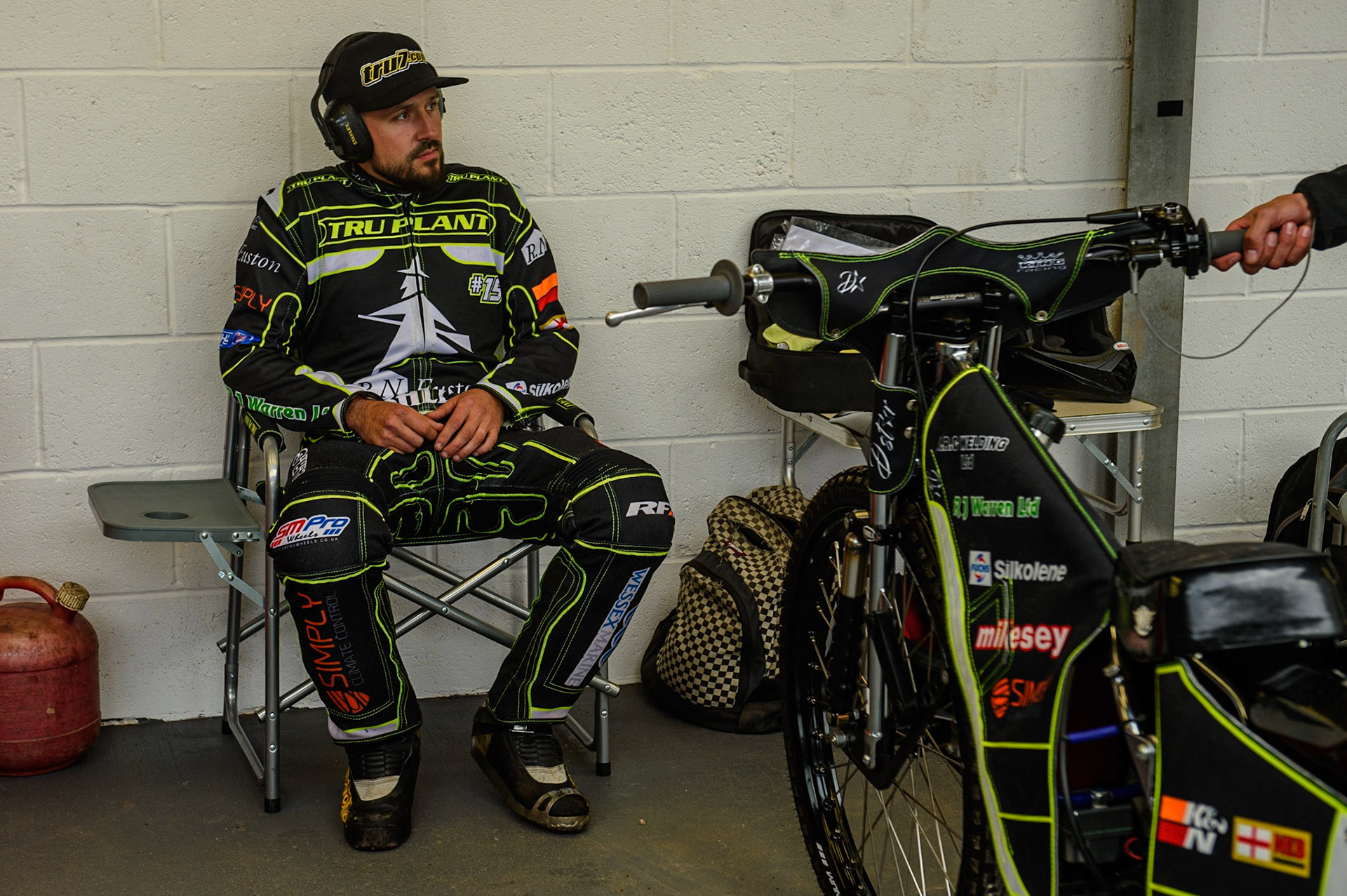 Photo: Ian CharlesDanny King relaxes before practiceDiscovery Networks Eurosport Speedway Season Launch, National Speedway Stadium, Manchester Wednesday  12  May  2021