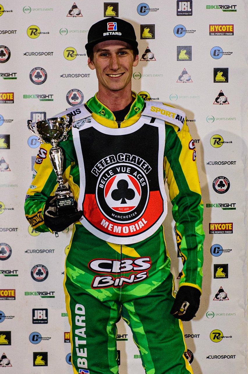 MANCHESTER, UK. OCT 23RD  Max Fricke  - 3rd place during the Peter Craven Memorial Trophy event at the National Speedway Stadium, Manchester on Saturday 23rd October 2021. (Credit: Ian Charles | MI News)