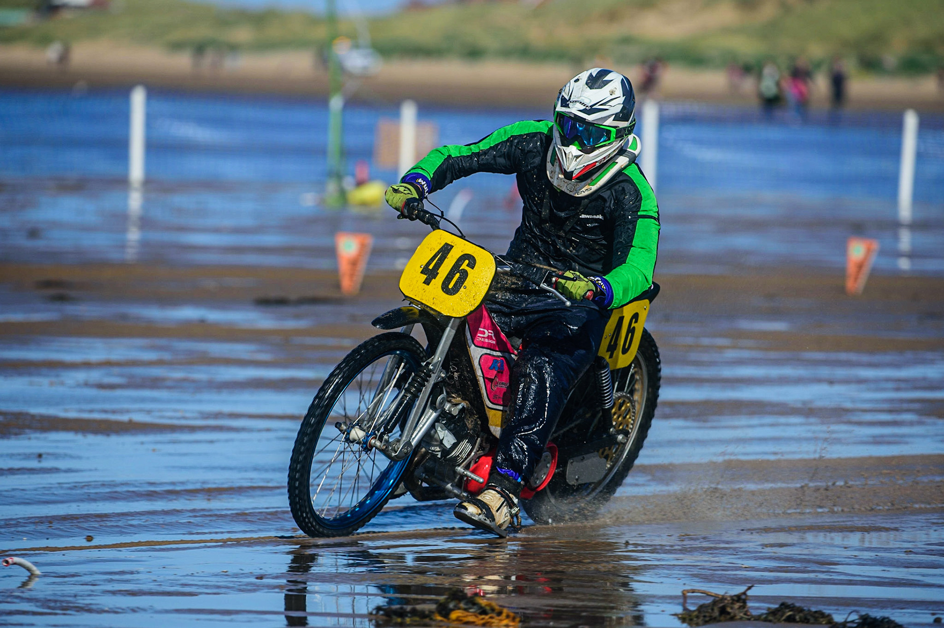 Sam Hall (46) in action  during the Fylde ACU British Sand Racing Masters Championship on  Sunday 2nd October 2022. (Credit: Ian Charles | MI News)
