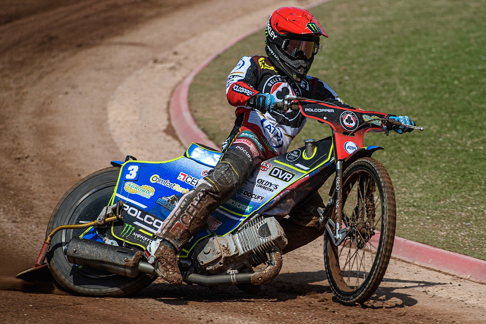 Jaimon Lidsey in action  for Belle Vue ATPI Aces during the Sports Insure Premiership match between Belle Vue Aces and Wolverhampton Wolves at the National Speedway Stadium, Manchester on Monday 29th May 2023. (Photo: Ian Charles | MI News)