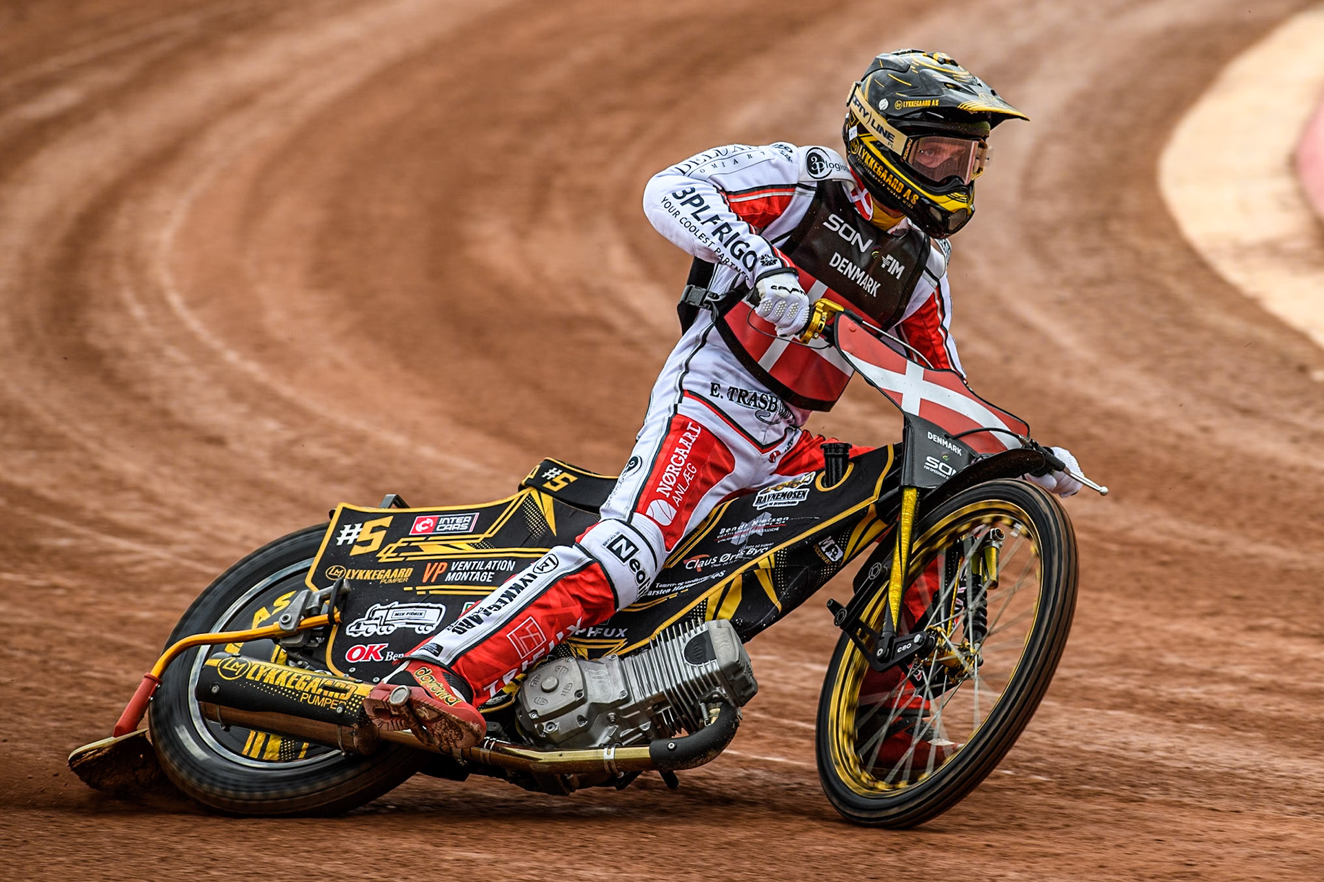 Anders Thomsen of Denmark practices during the Monster Energy FIM Speedway of Nation Semi Final 2 at the National Speedway Stadium, Manchester on Wednesday 10th July 2024. (Photo: Ian Charles | MI News)