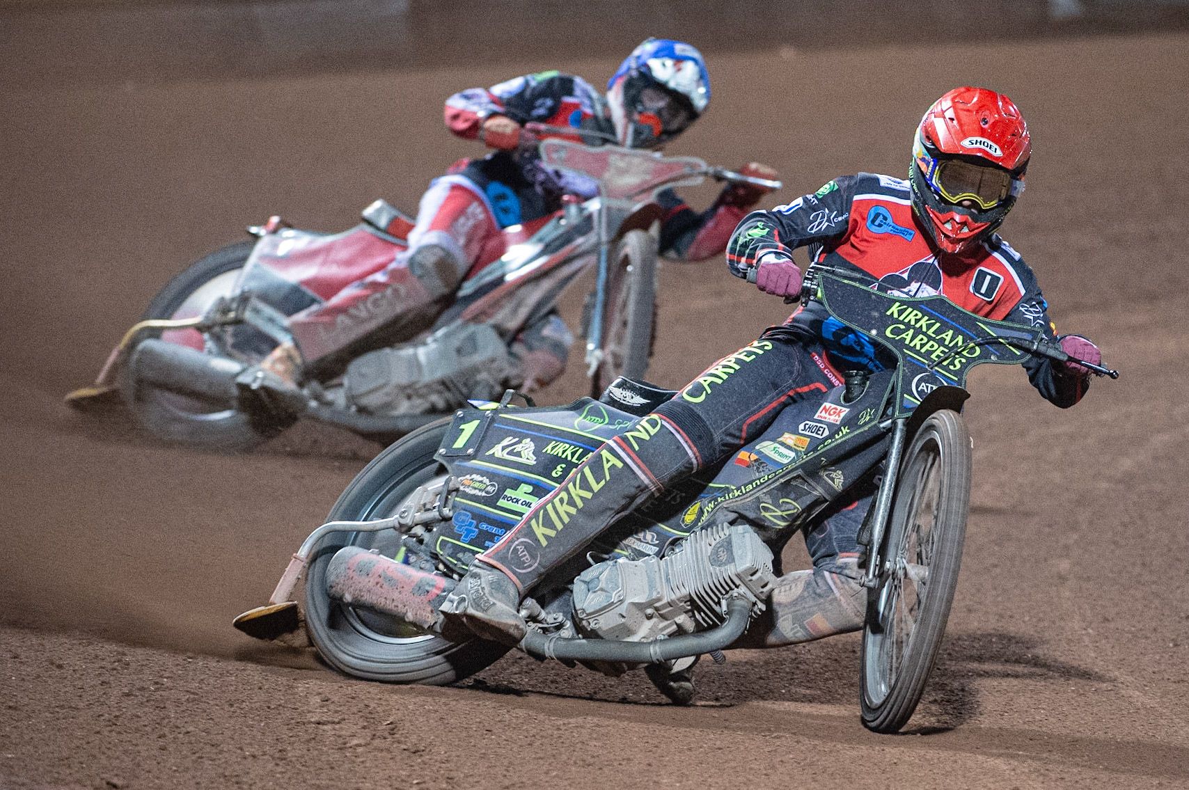 Photo: Ian Charles

Kyle Bickley  (Red) leads Connor Bailey  (Blue)

Belle Vue Colts v Cradley Heathens, SGB National League KO Cup Semi Final 2nd Leg, Belle Vue National Speedway Stadium, Manchester, Wednesday 18  September  2019