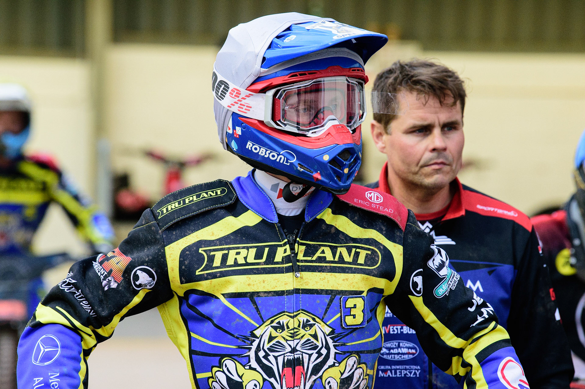 MANCHESTER, UK. JUL 5TH   Tobiasz Musielak  waits to go out during the SGB Premiership match between Belle Vue Aces and Sheffield Tigers at the National Speedway Stadium, Manchester on Tuesday 5th July 2022. (Credit: Ian Charles | MI News)