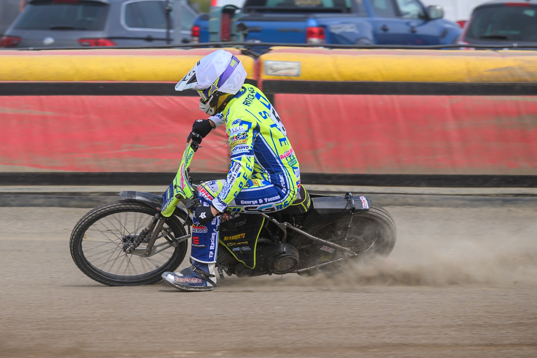 Darryl Ritchings of Oxford Chargers gets out of shape as he hits a rut during the WSRA National Development League match between Buxton Bulls and Oxford Chargers at Hi-Edge Speedway, Buxton on Sunday 2nd August 2026. (Photo: Ian Charles | MI News)