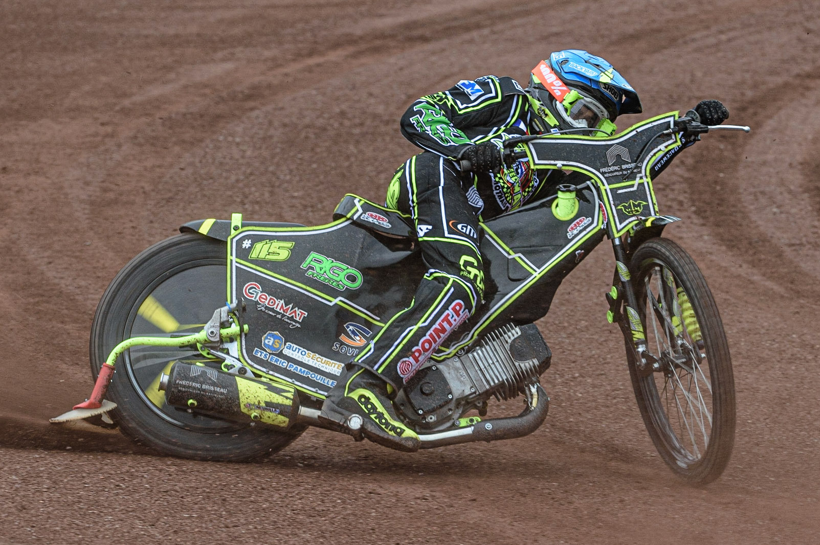 GLASGOW, UK. JUNE 19TH.  Steven Goret (France)in action  during the FIM Speedway Grand Prix Qualifying Round at the Peugeot Ashfield Stadium, Glasgow on Saturday 19th June 2021. (Credit: Ian Charles | MI News)