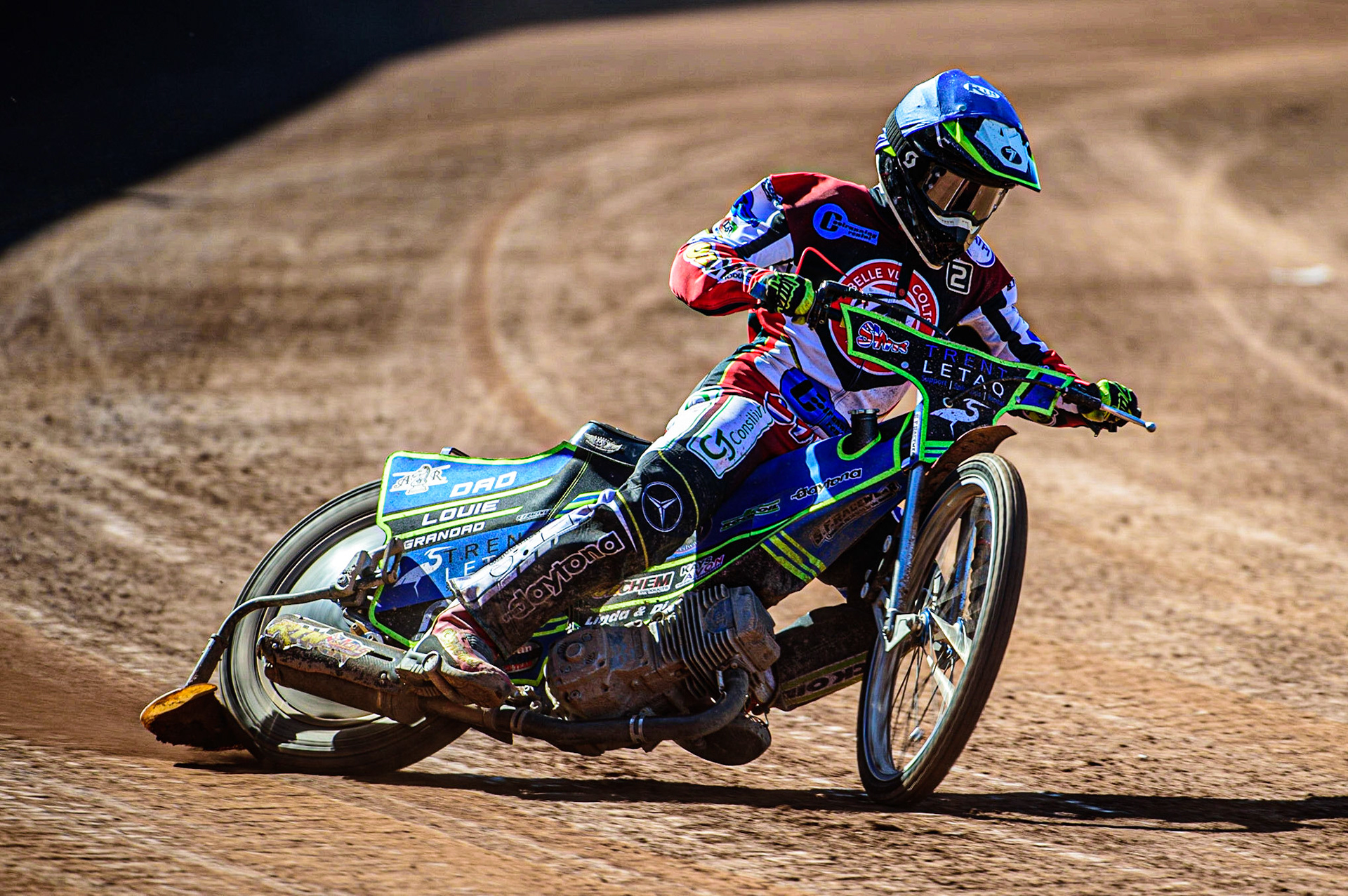 Luke Muff  in action for Belle Vue ‘Cool Running’ Colts  during the National Development League match between Belle Vue Colts and Berwick Bullets at the National Speedway Stadium, Manchester on Friday 7th April 2023. (Photo: Ian Charles | MI News)