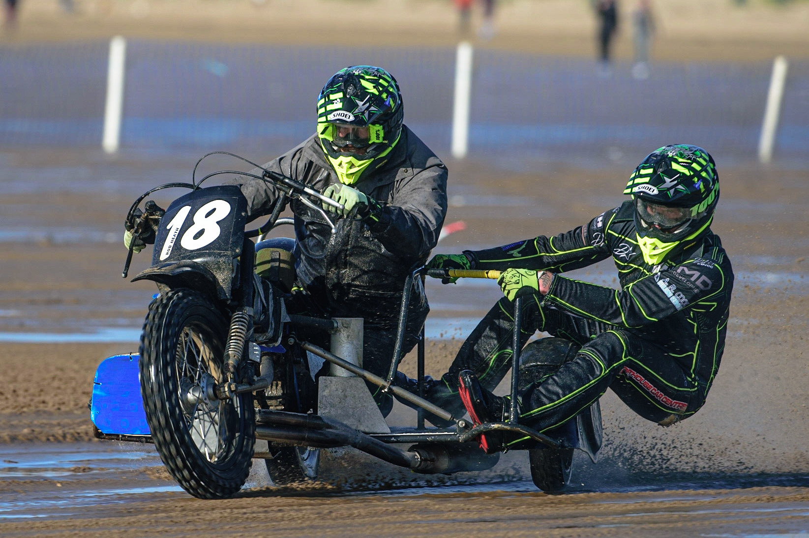 Rob Heath &amp; Kyle Fish (18) during the Fylde ACU British Sand Racing Masters Championship on  Sunday 2nd October 2022. (Credit: Ian Charles | MI News)