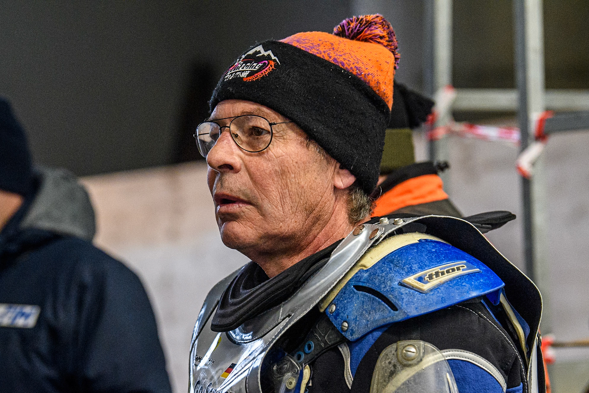Wild Card Reinhard Greisel (16) of Germany during practice for the Ice Speedway Gladiators World Championship Finals 1 &amp; 2 at Max-Aicher-Arena, Inzell on Friday 14th March 2025. (Photo: Ian Charles | MI News)
