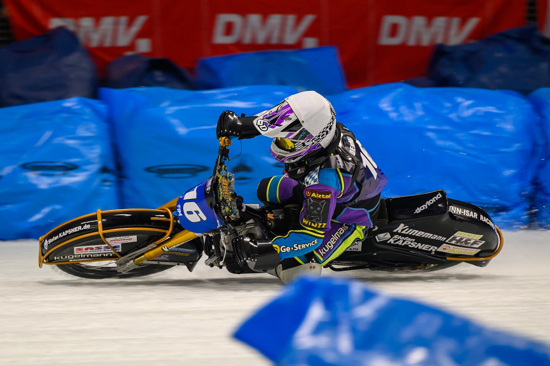 Wild Card Maximillian Niedermaier of Germany  in action during the Ice Speedway Gladiators World Championship Final 1 at Max-Aicher-Arena, Inzell on Saturday 14th March 2026. (Photo: Ian Charles | MI News)