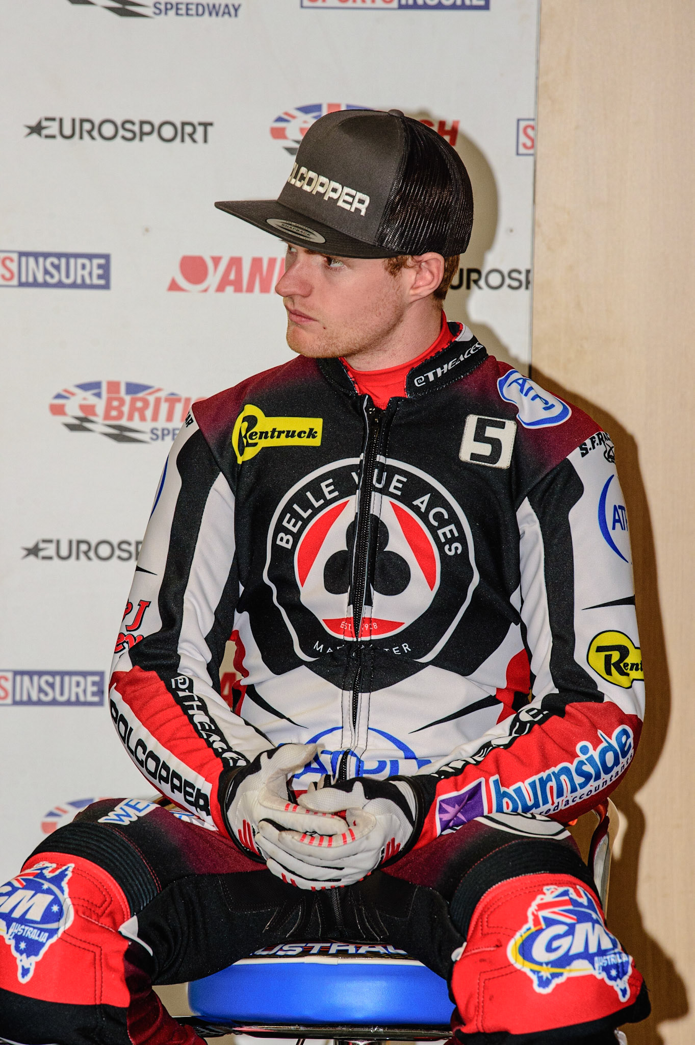 MANCHESTER, UK. APRIL 12TH: Brady Kurtz at the Discovery Networks Eurosport Speedway Season Launch at the National Speedway Stadium, Manchester on Tuesday 12th April 2022 (Credit: Ian Charles | MI News)