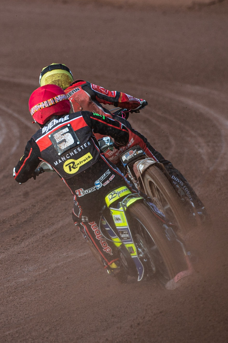 Photo by Ian Charles:

Kenneth Bjerre  chases Bradley Wilson-Dean  (Yellow)

Belle Vue Aces v Peterborough Panthers, British Speedway Premiership, National Speedway Stadium, Manchester, Thursday, 13, June, 2019