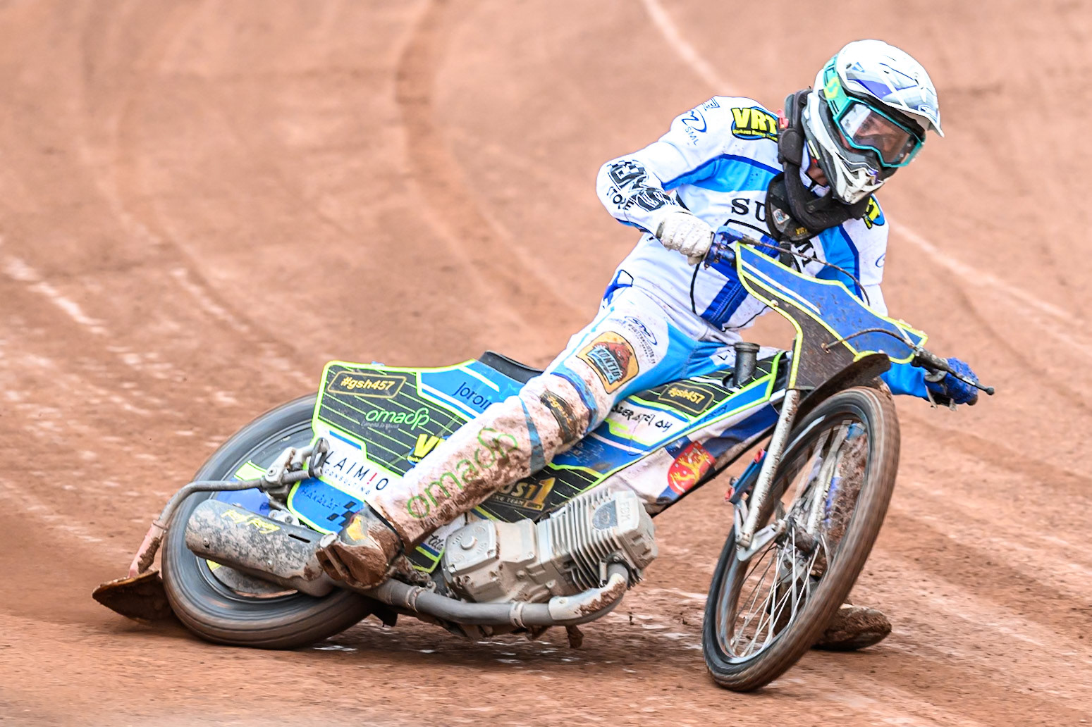 Otto Raak of Finland in action during the FIM SGP2 Qualifying Round at the Peugeot Ashfield Stadium in Glasgow on Saturday 24th May 2025. (Photo: Ian Charles | MI News)