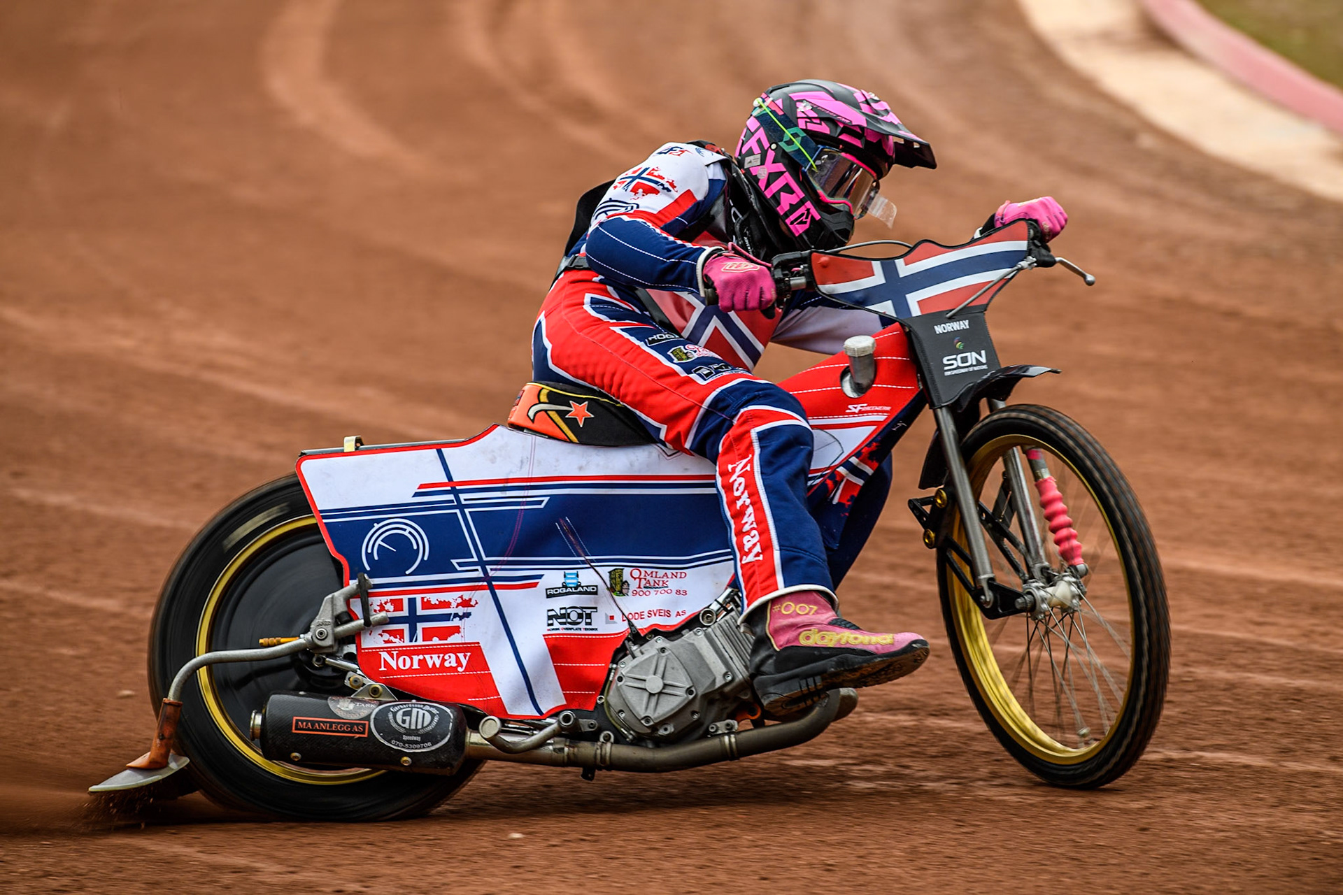Glenn Moi of Norway practices during the Monster Energy FIM Speedway of Nation Semi Final 2 at the National Speedway Stadium, Manchester on Wednesday 10th July 2024. (Photo: Ian Charles | MI News)