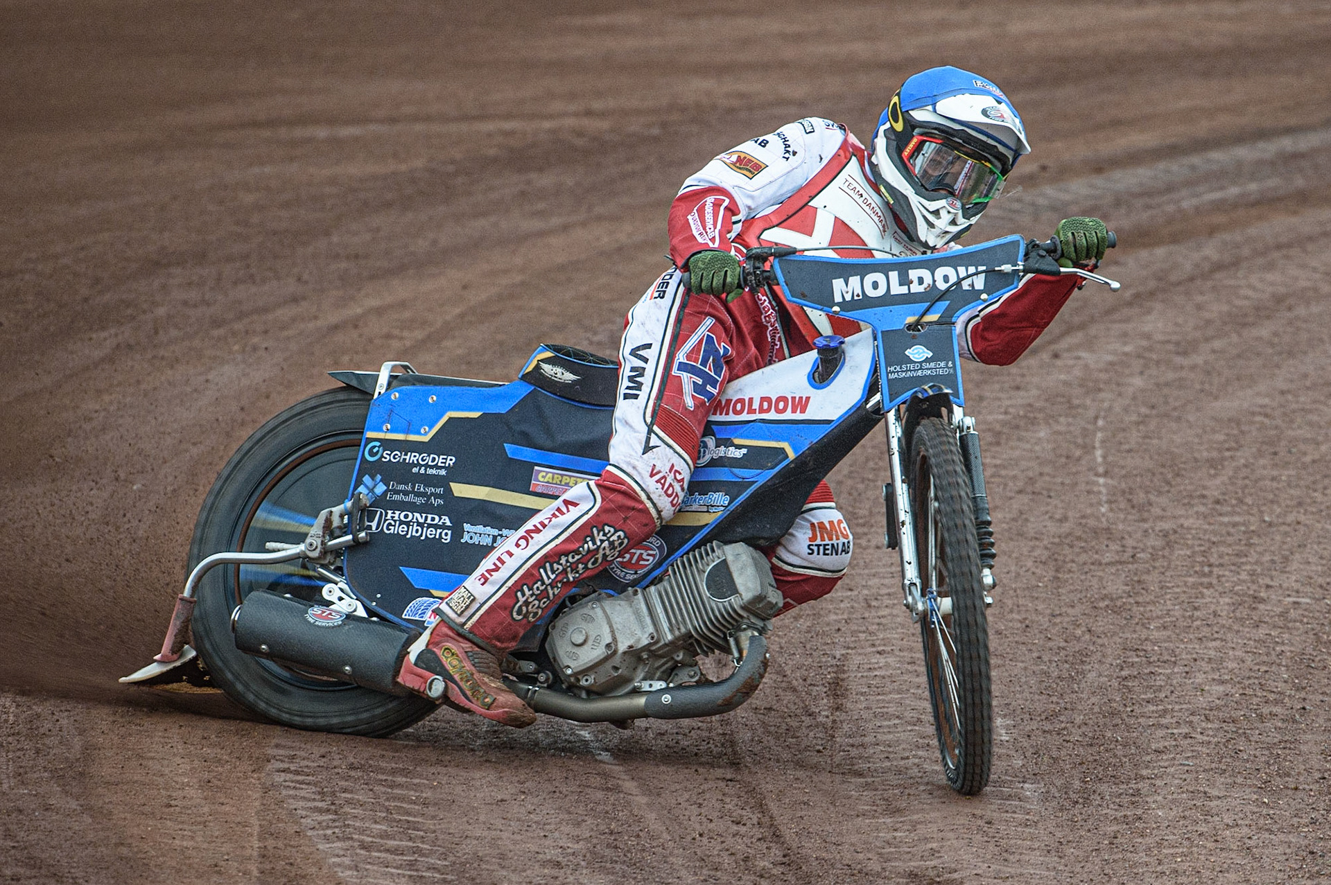 GLASGOW, UK. JUNE 19TH.  Rasmus Jensen (Denmark) in action  during the FIM Speedway Grand Prix Qualifying Round at the Peugeot Ashfield Stadium, Glasgow on Saturday 19th June 2021. (Credit: Ian Charles | MI News)