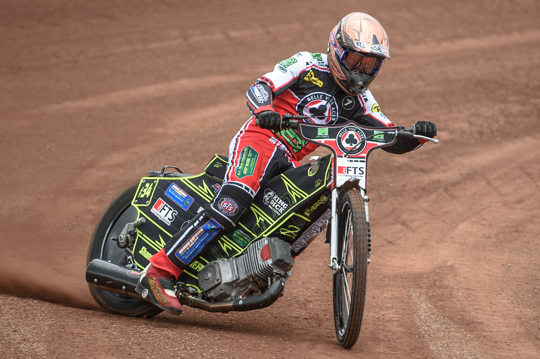 Photo: Ian CharlesJye Etheridge in actionBelle Vue Press &amp; Practice Day, National Speedway Stadium, Manchester Thursday  13  May  2021