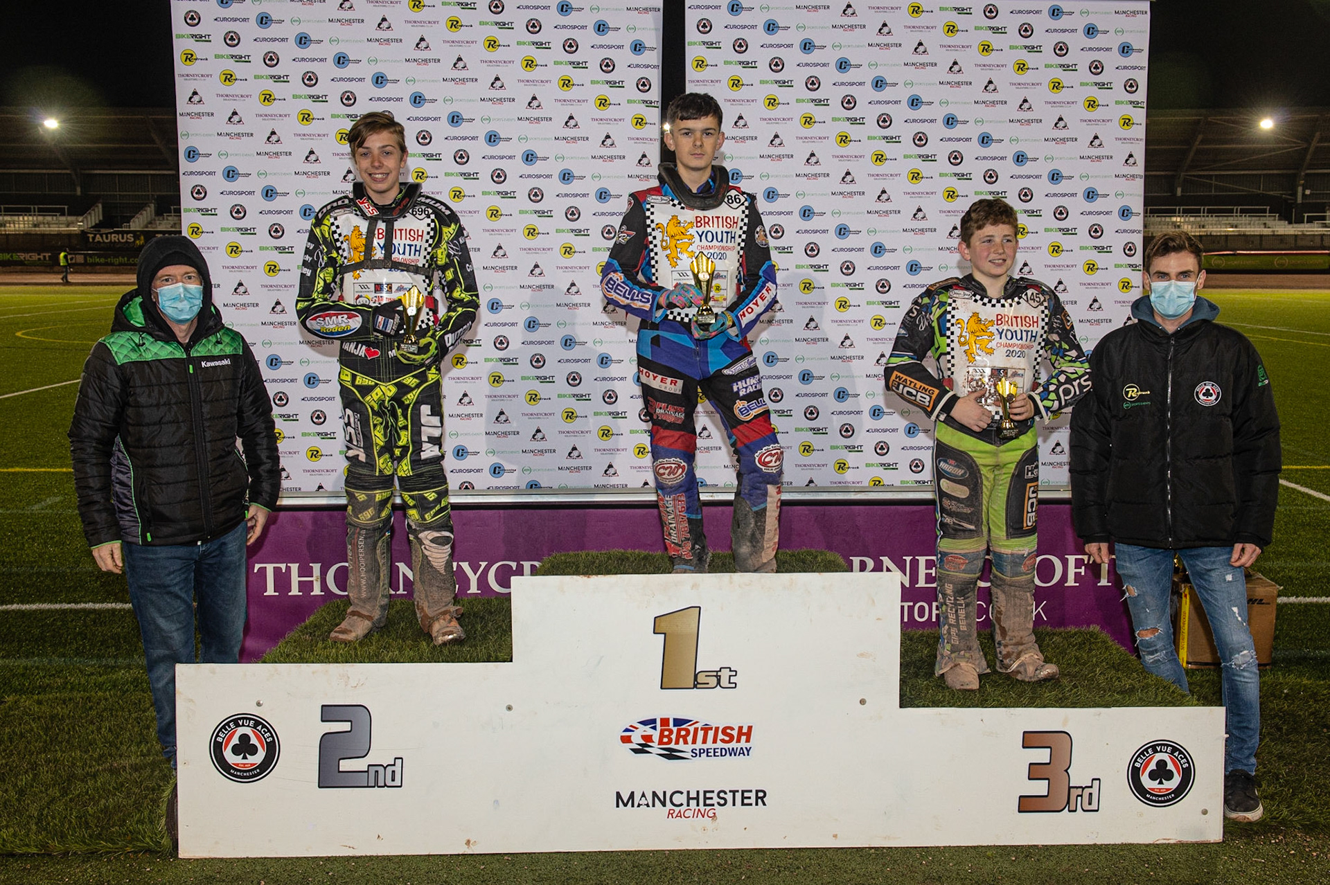 Photo: Ian Charles125 A Class Final R5:(L-R) Jason Crump, Ace Pijper (2nd), Sonny Springer (1st) William Cairns (3rd) Steve WorrallBritish Youth Speedway Championship (Round 5), National Speedway Stadium, Manchester Saturday  10  October  2020
