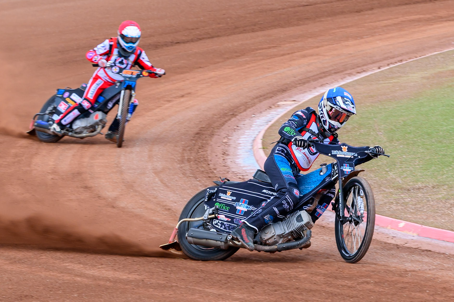 JR ASHWORTH &amp; SONS COLTS ACADEMY INDIVIDUALFreddy Hodder  in Blue leading Billy Budd  in Red during the JR Ashworth &amp; Sons Colts Individual at the National Speedway Stadium, Manchester on Sunday 10th May 2026. (Photo: Ian Charles | MI News)