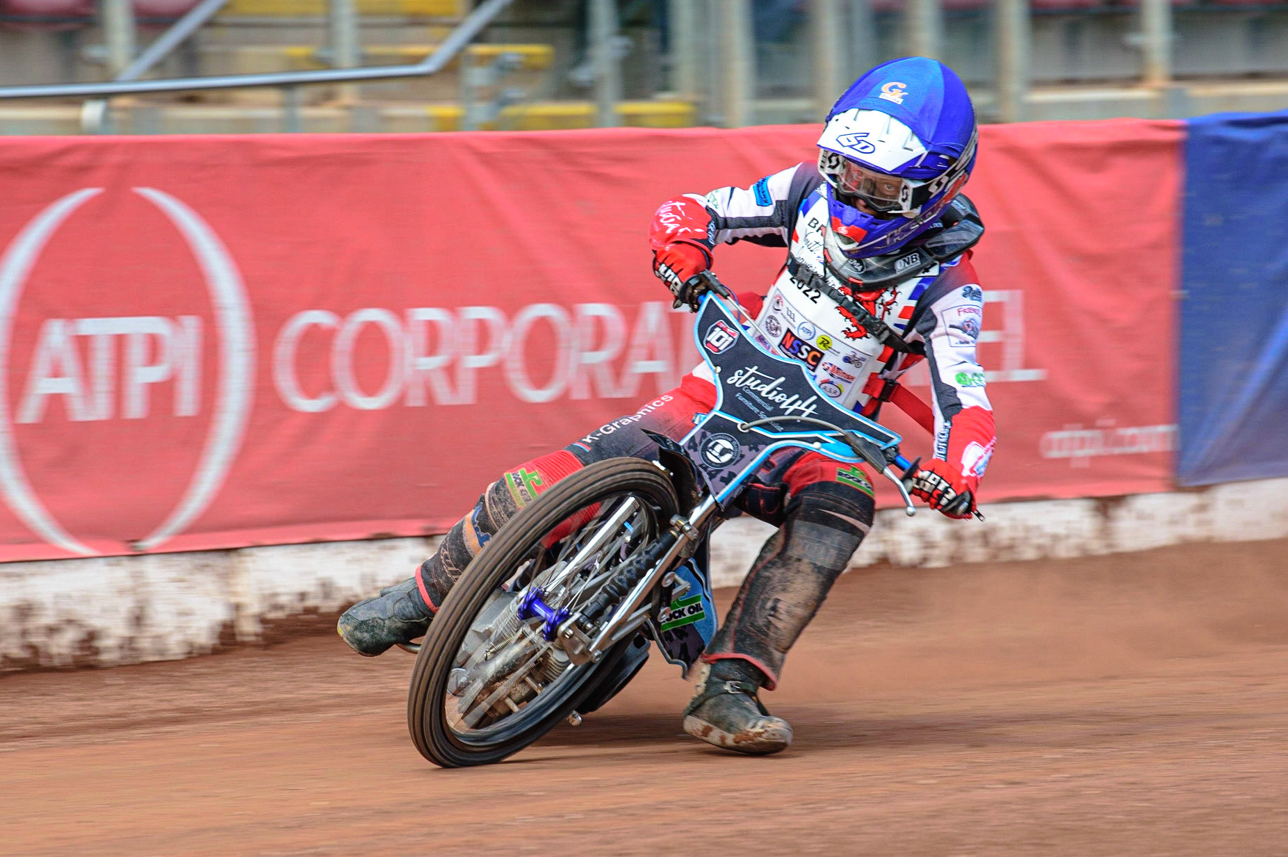 MANCHESTER, UK. JUN 3RD Freddy Hodder (44)  in action  during the British Youth Speedway Championship (Round 4)  at the National Speedway Stadium, Manchester on Friday 3rd June 2022. (Credit: Ian Charles | MI News)