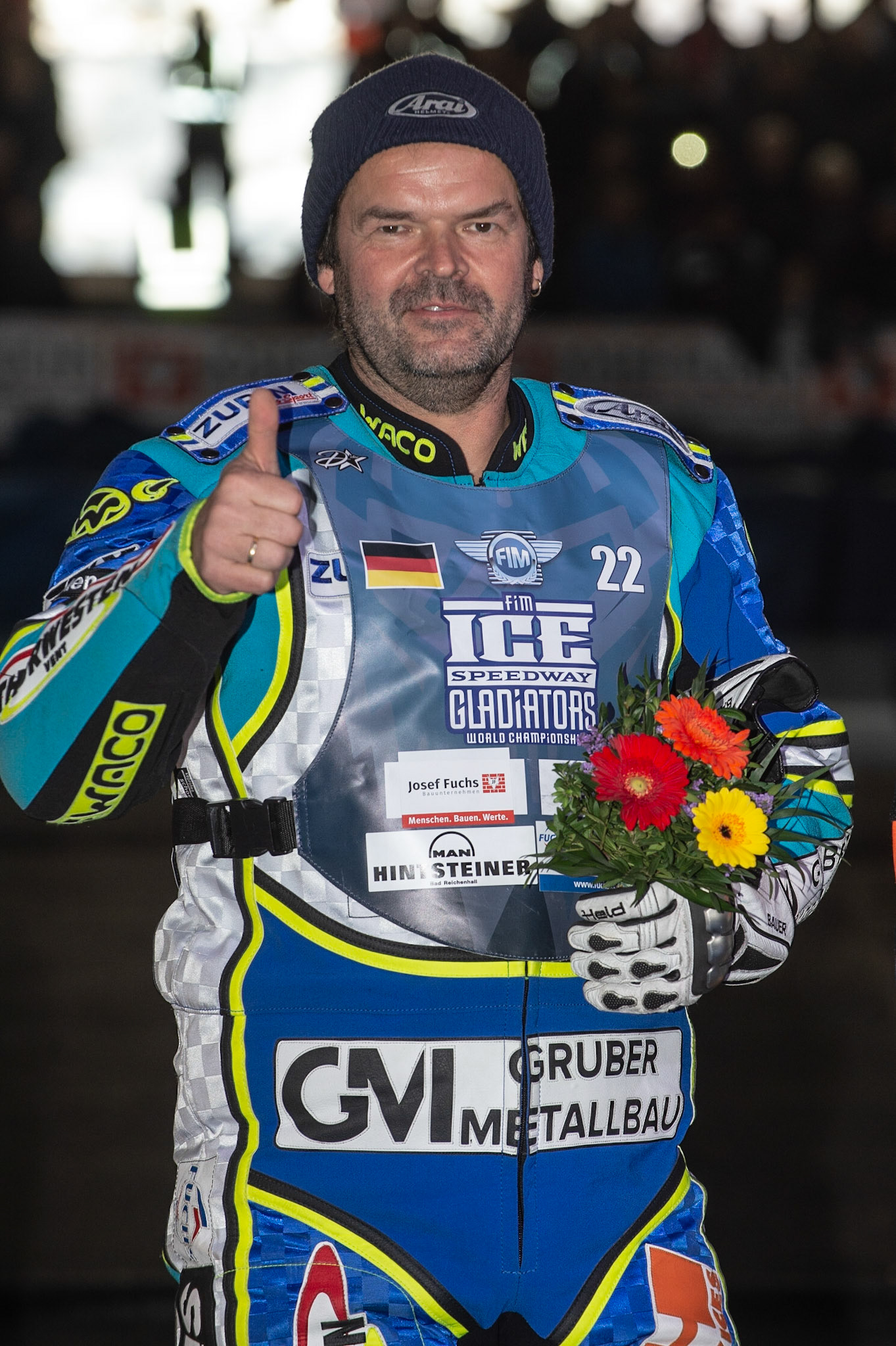 Photo: Ian Charles

Gunther Bauer (22) Germany 

FIM Ice Speedway Gladiators World Championship, Event 4.2, Max-Aicher-Arena, Inzell, Germany, Sunday 17 March 2019